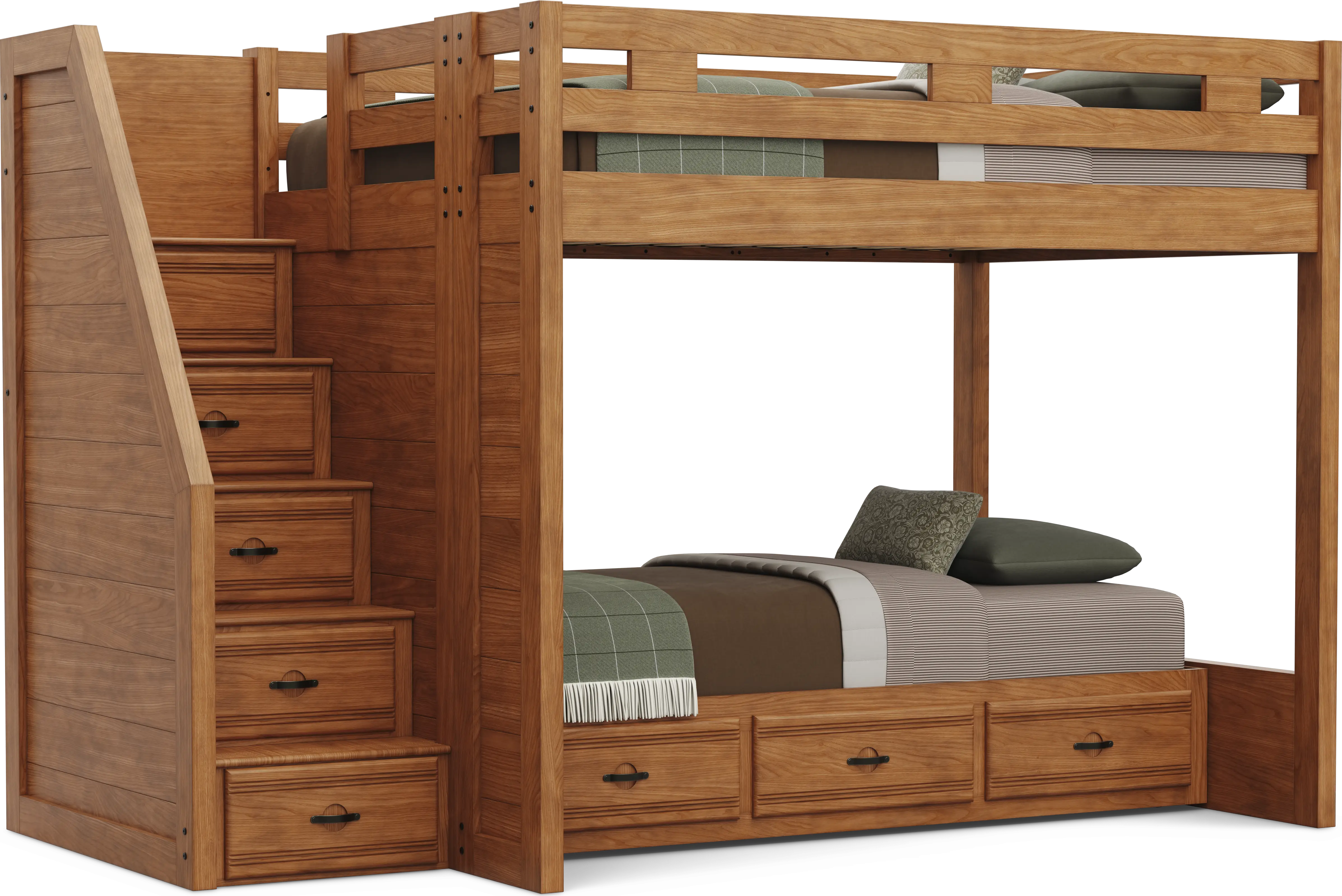 Kids Creekside 3.0 Chestnut Color Full/Twin Step Bunk Bed - Thumbnail - Image 1