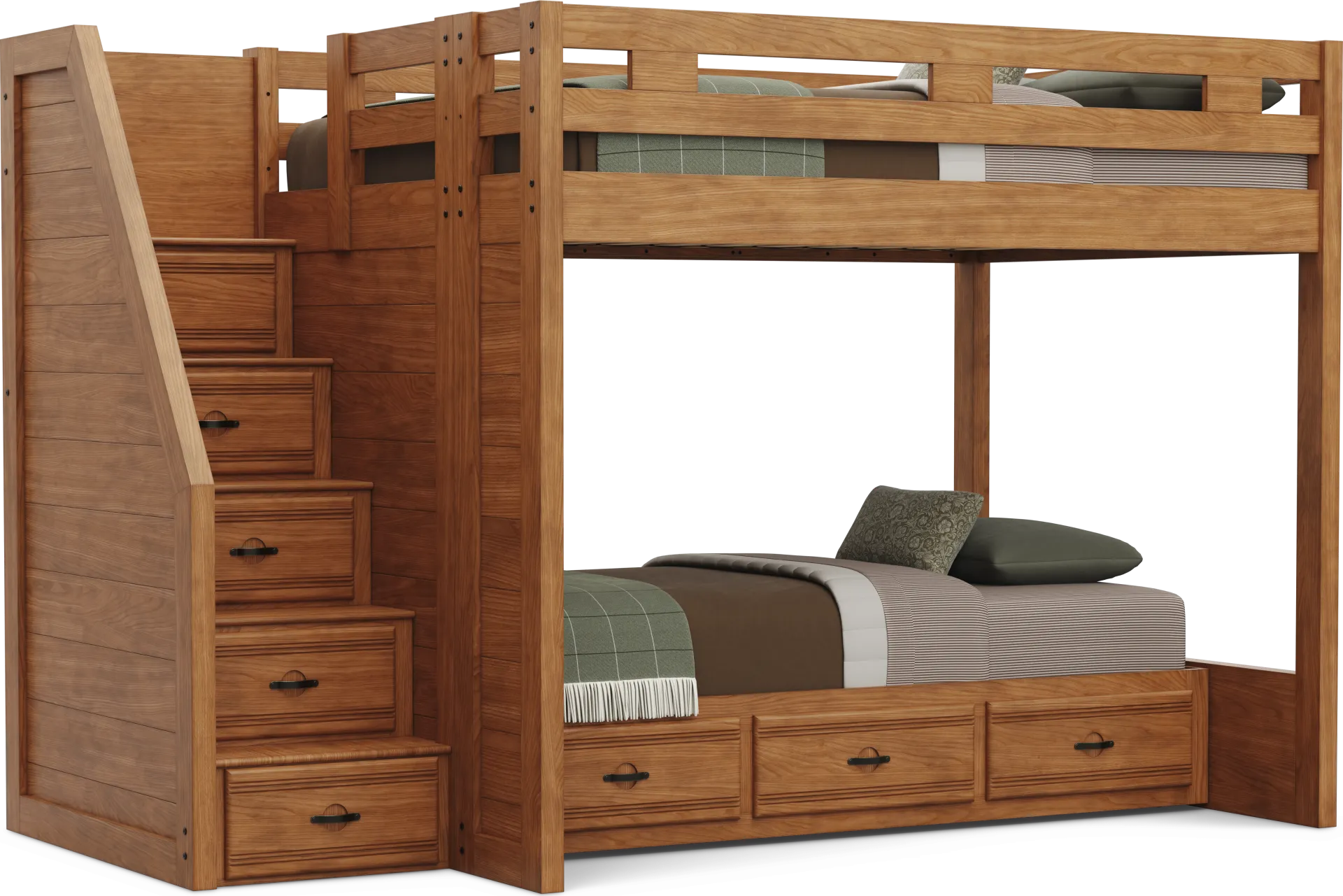 Kids Creekside 3.0 Chestnut Color Full/Twin Step Bunk Bed - Image 1