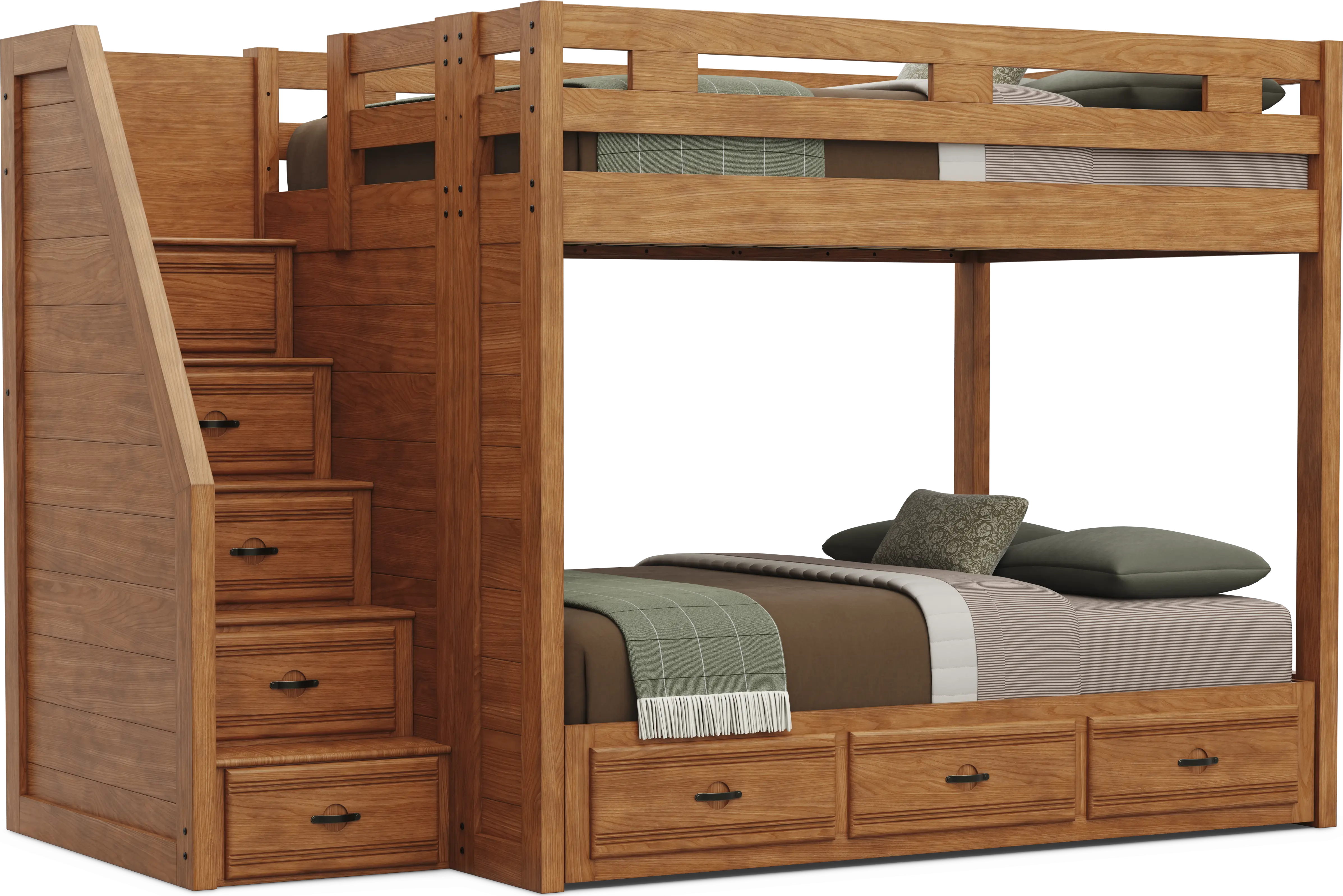 Kids Creekside 3.0 Chestnut Color Full/Full Step Bunk Bed - Thumbnail - Image 1