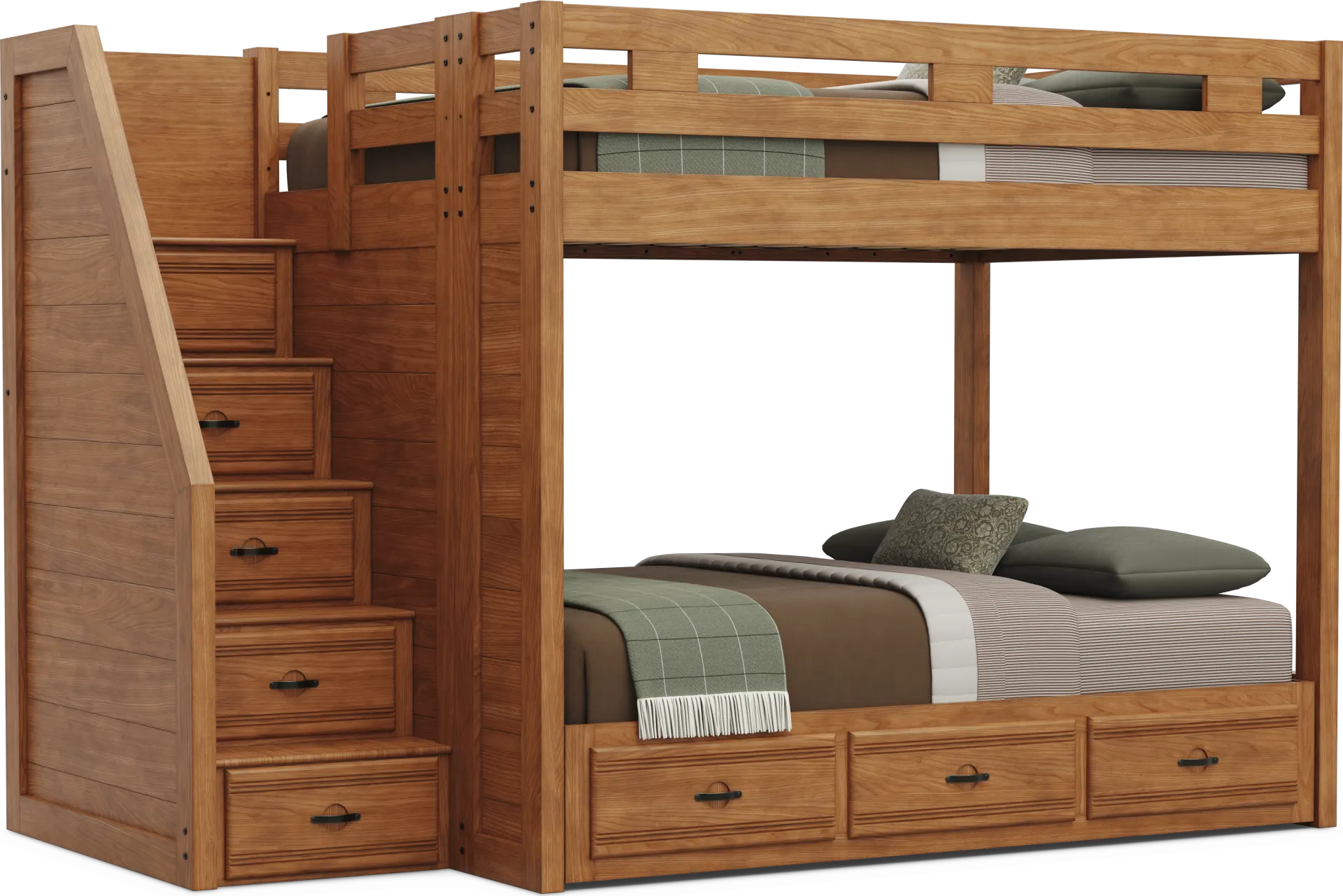 Kids Creekside 3.0 Chestnut Color Full/Full Step Bunk Bed - Image 1