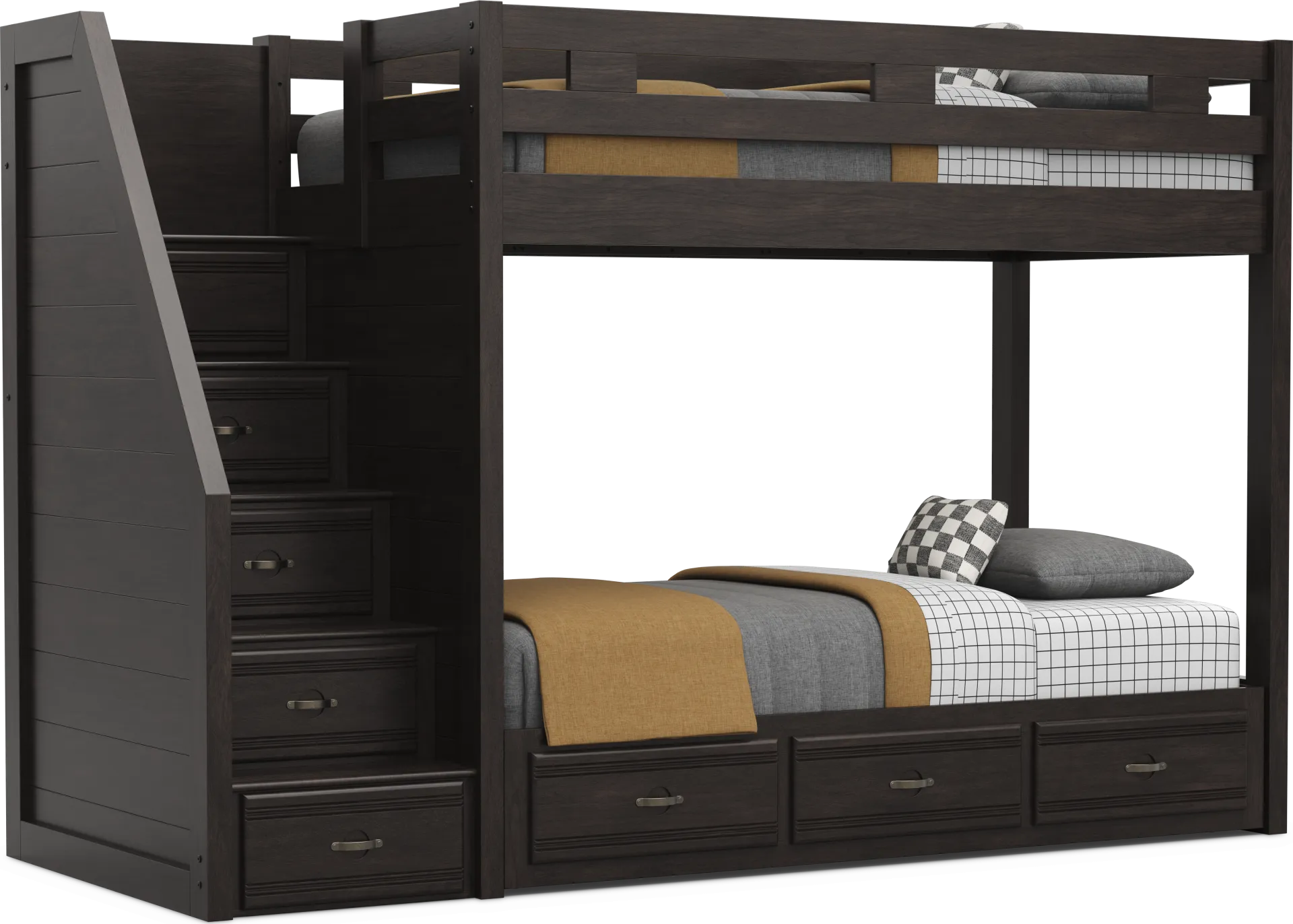 Kids Creekside 3.0 Charcoal Twin/Twin Step Bunk Bed - Image 2