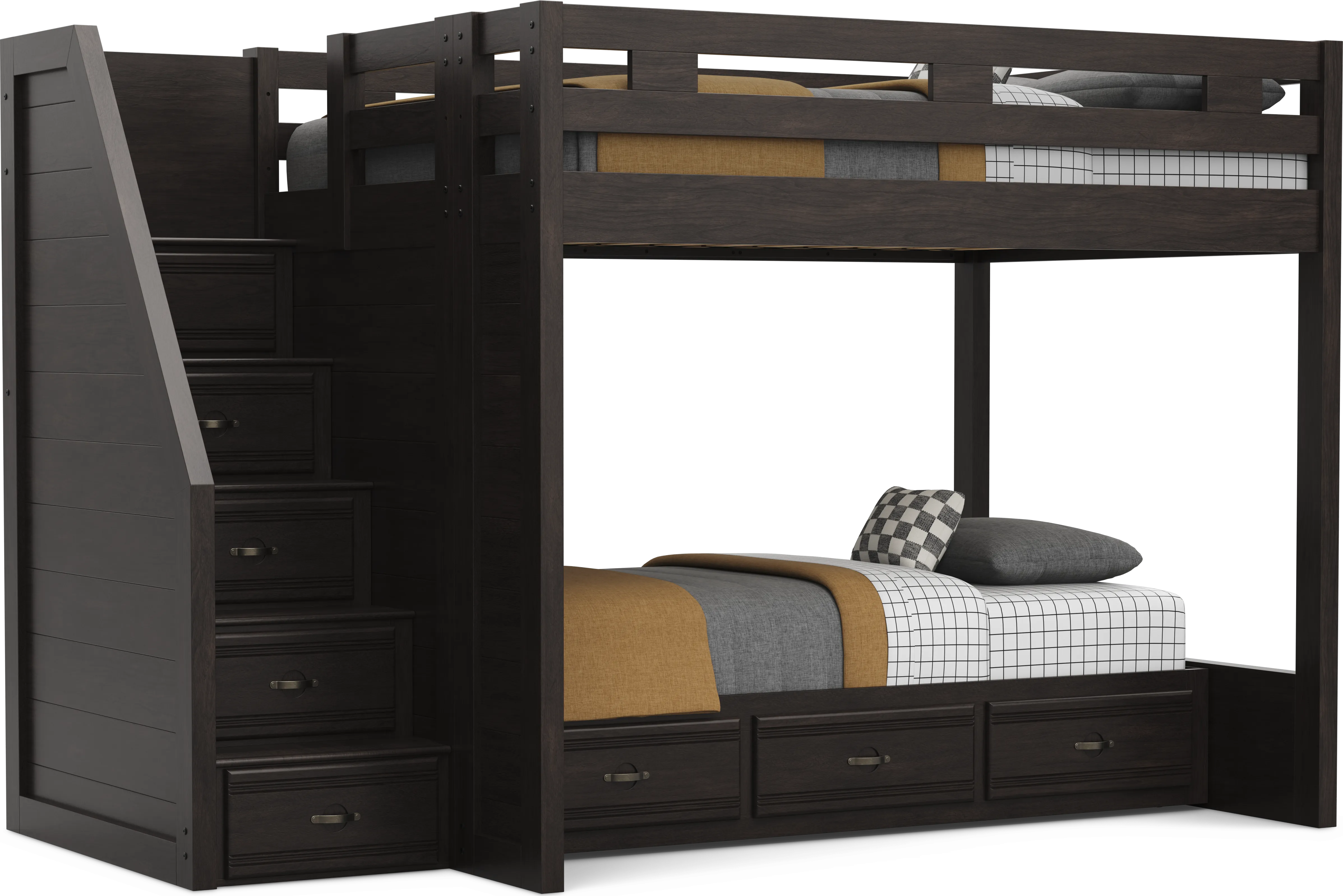 Kids Creekside 3.0 Charcoal Full/Twin Step Bunk Bed - Thumbnail - Image 1