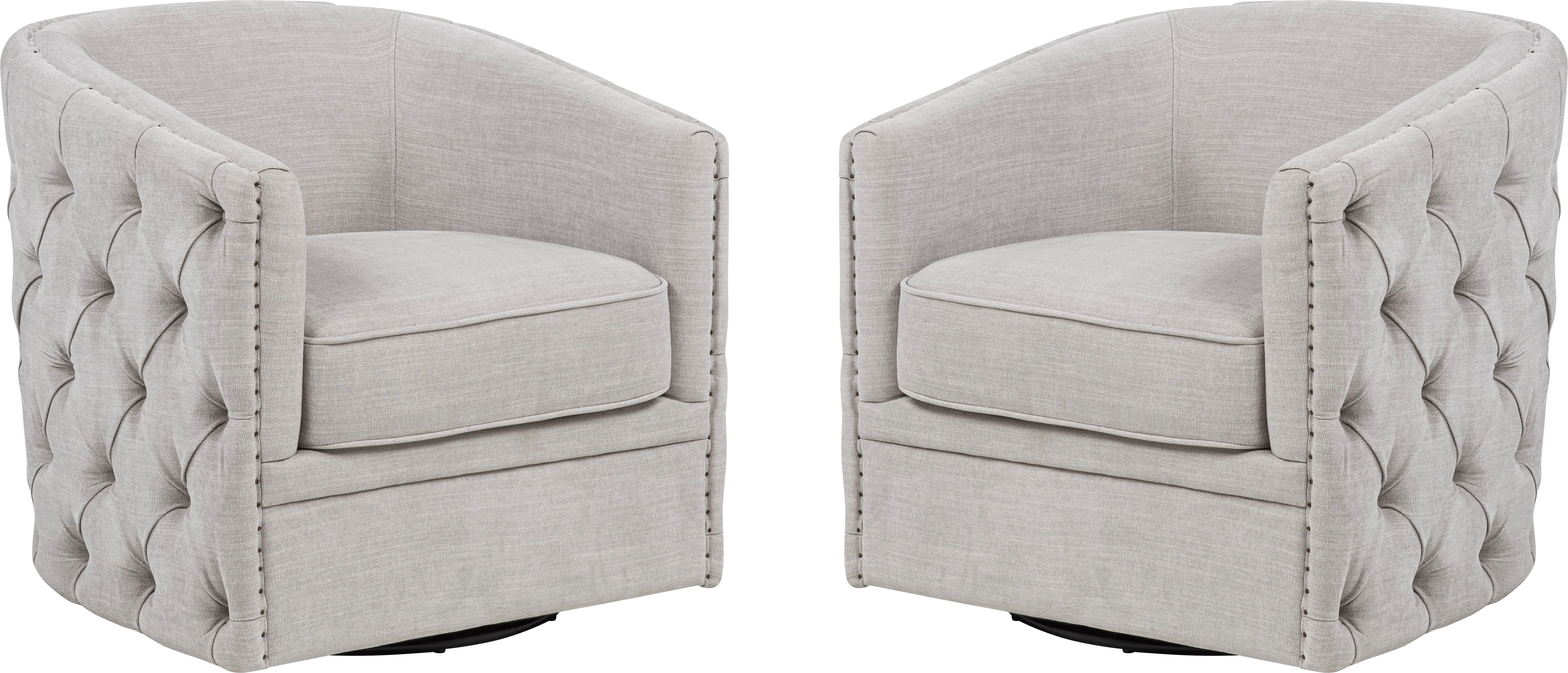 Adriana Gray Swivel Chair, Set of 2 - Thumbnail - Image 1