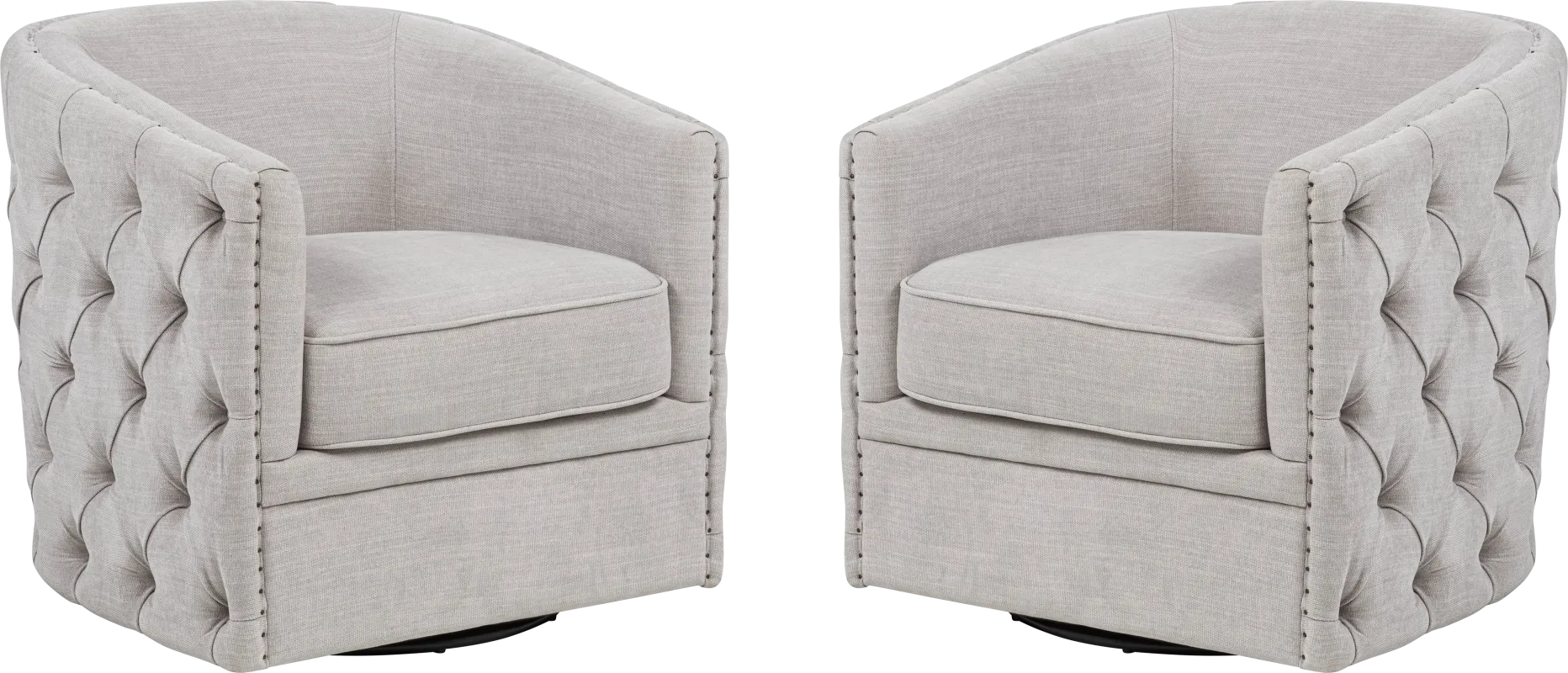 Adriana Gray Swivel Chair, Set of 2