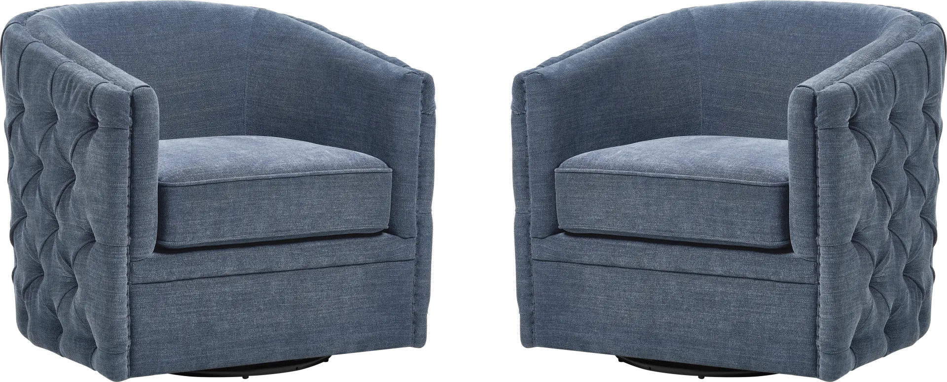 Adriana Navy Swivel Chair, Set of 2 - Image 1