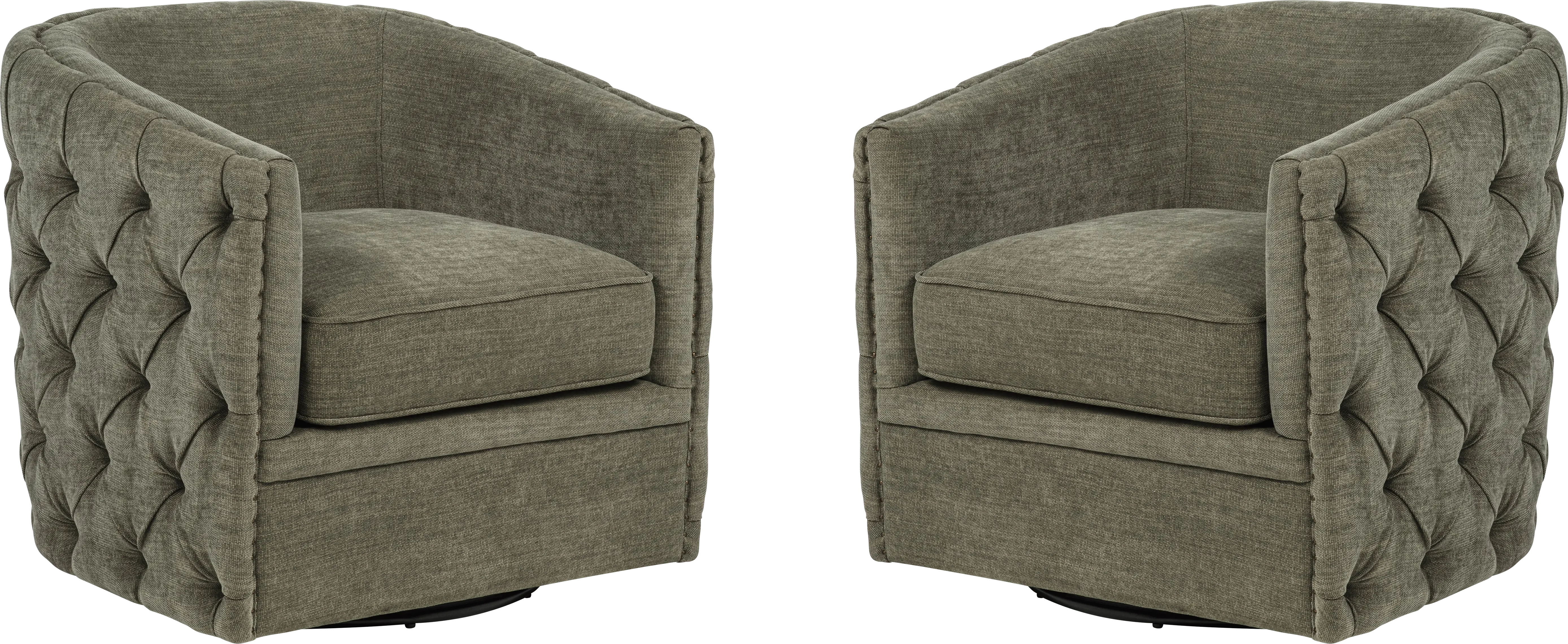 Adriana Green Swivel Chair, Set of 2 - Thumbnail - Image 1