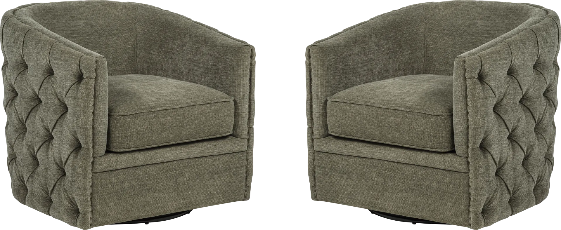 Adriana Green Swivel Chair, Set of 2 - Image 1