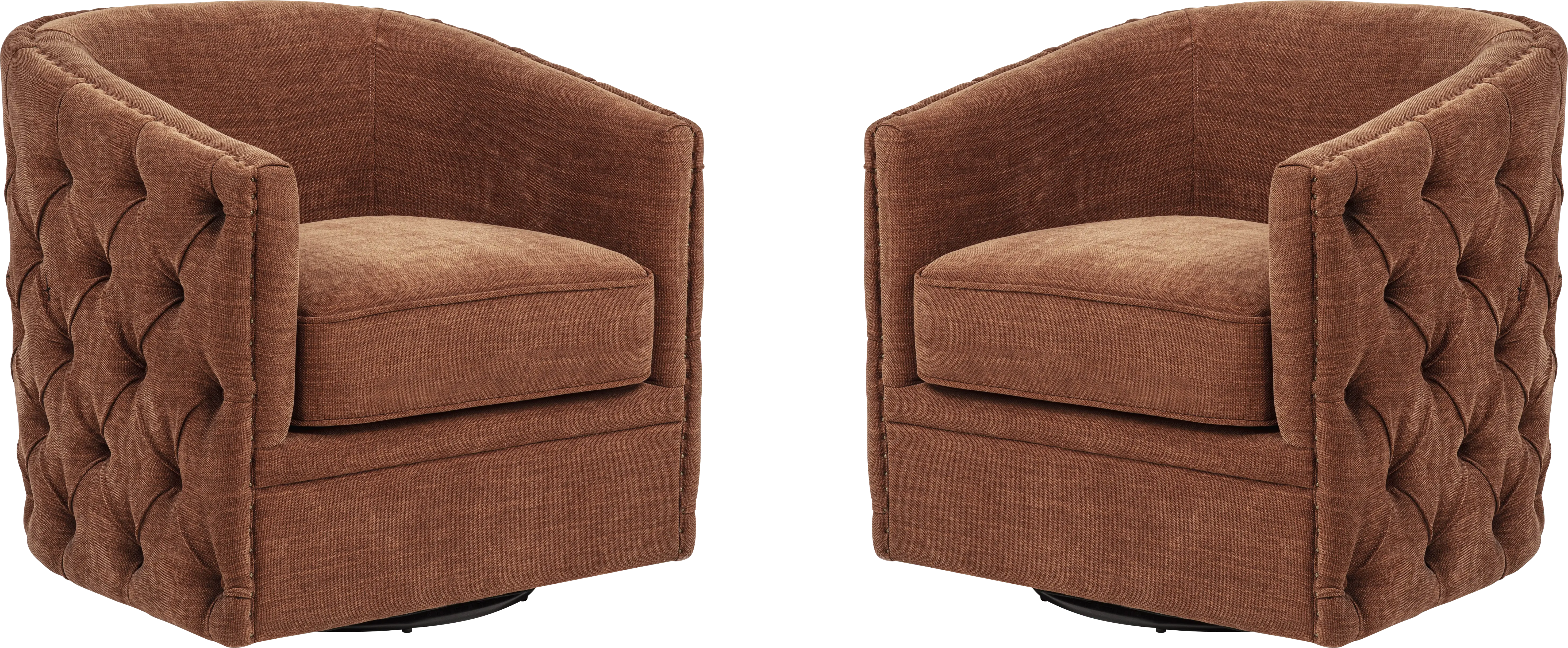 Adriana Orange Swivel Chair, Set of 2 - Thumbnail - Image 1