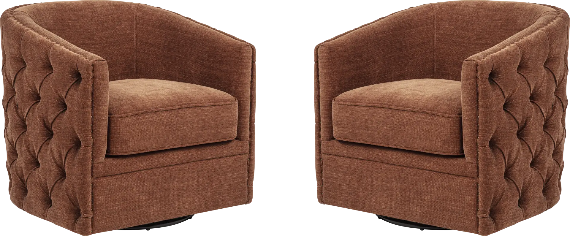 Adriana Orange Swivel Chair, Set of 2