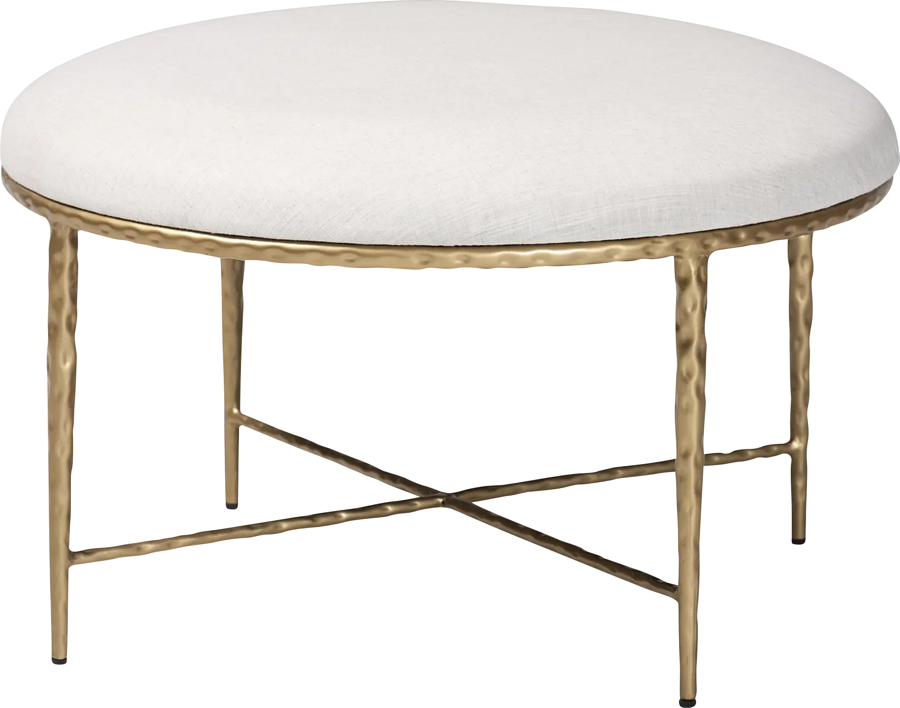Heiro Ivory/Gold Ottoman