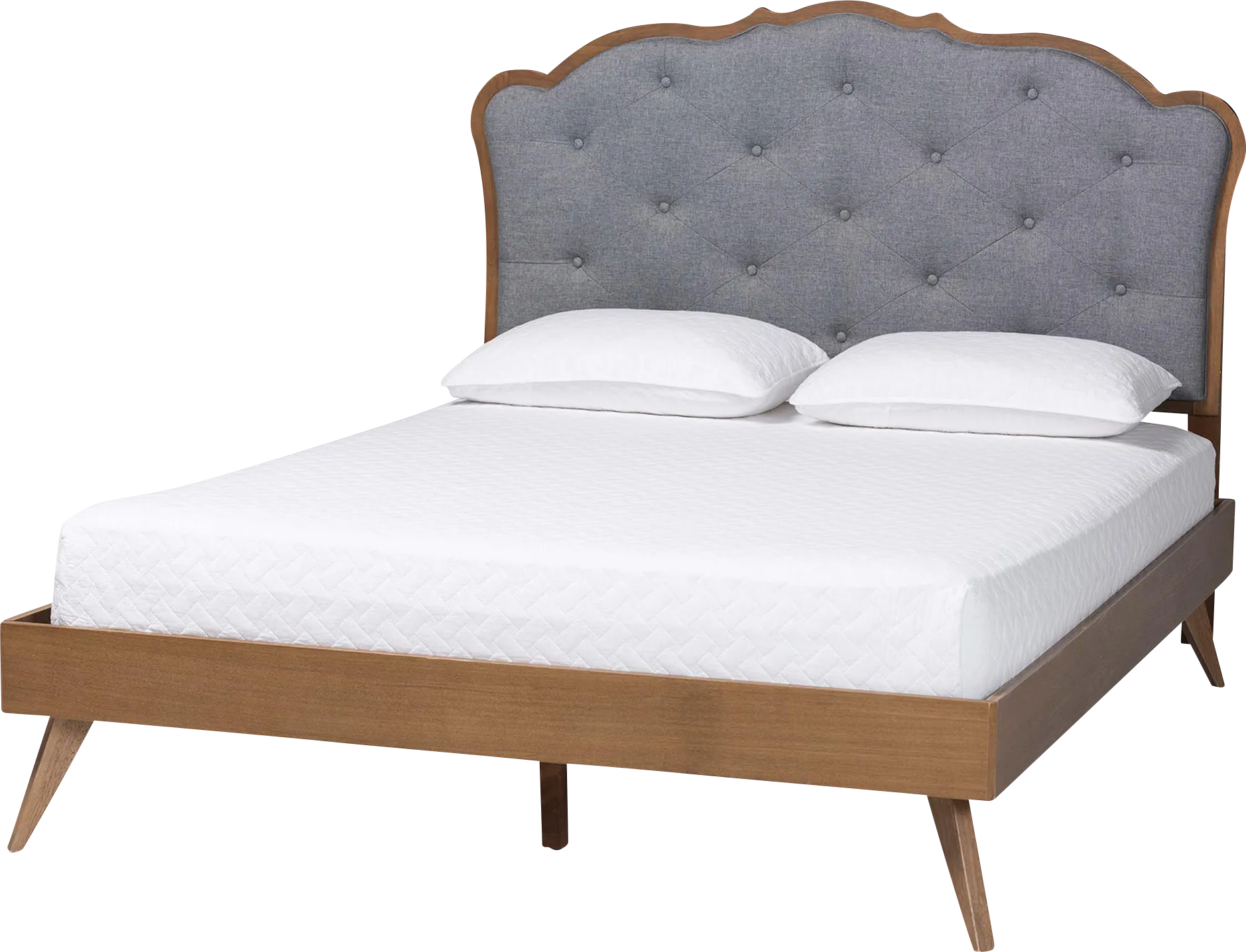 Voleso Gray/Brown Queen Platform Bed - Image 1