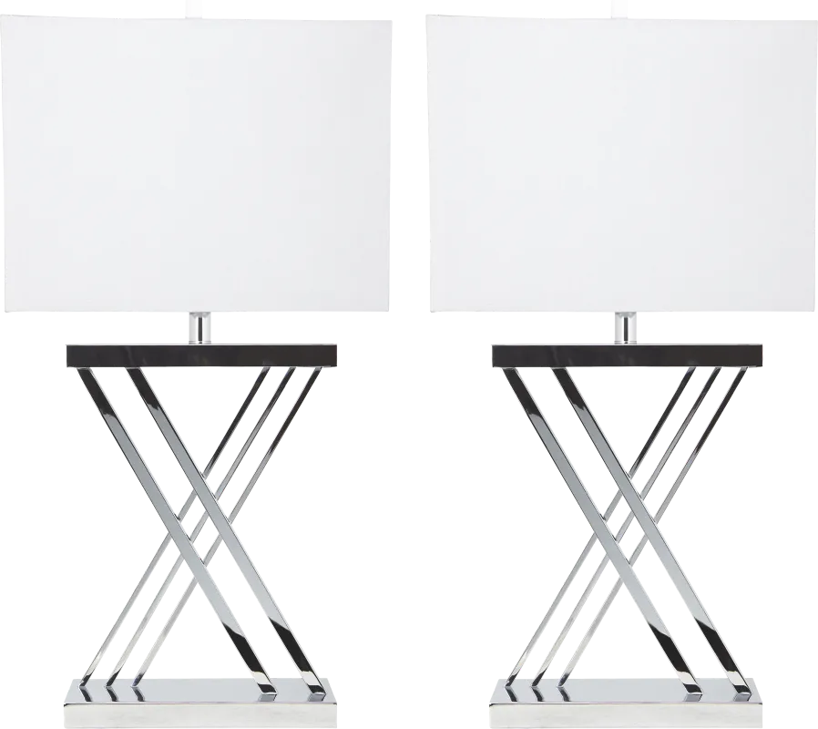 Kriftel Silver Table Lamps, Set of 2