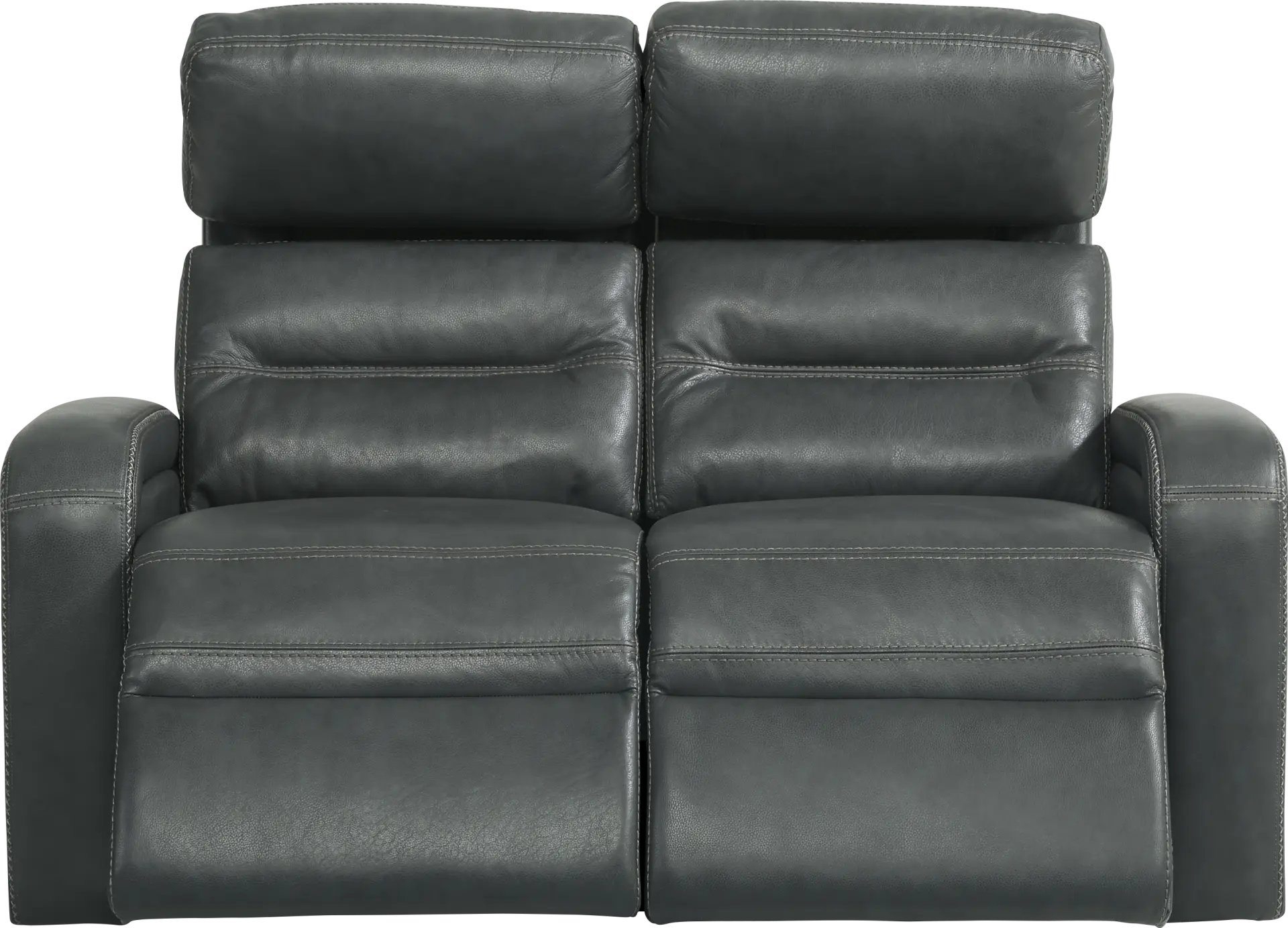 Sierra Madre Gray Leather Dual Power Reclining Loveseat