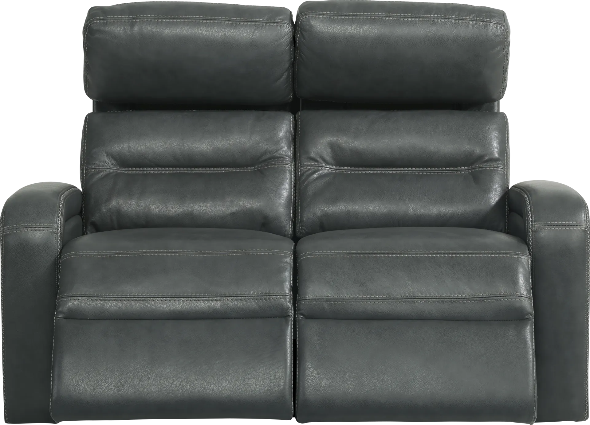 Sierra Madre Gray Leather Dual Power Reclining Loveseat - Image 1