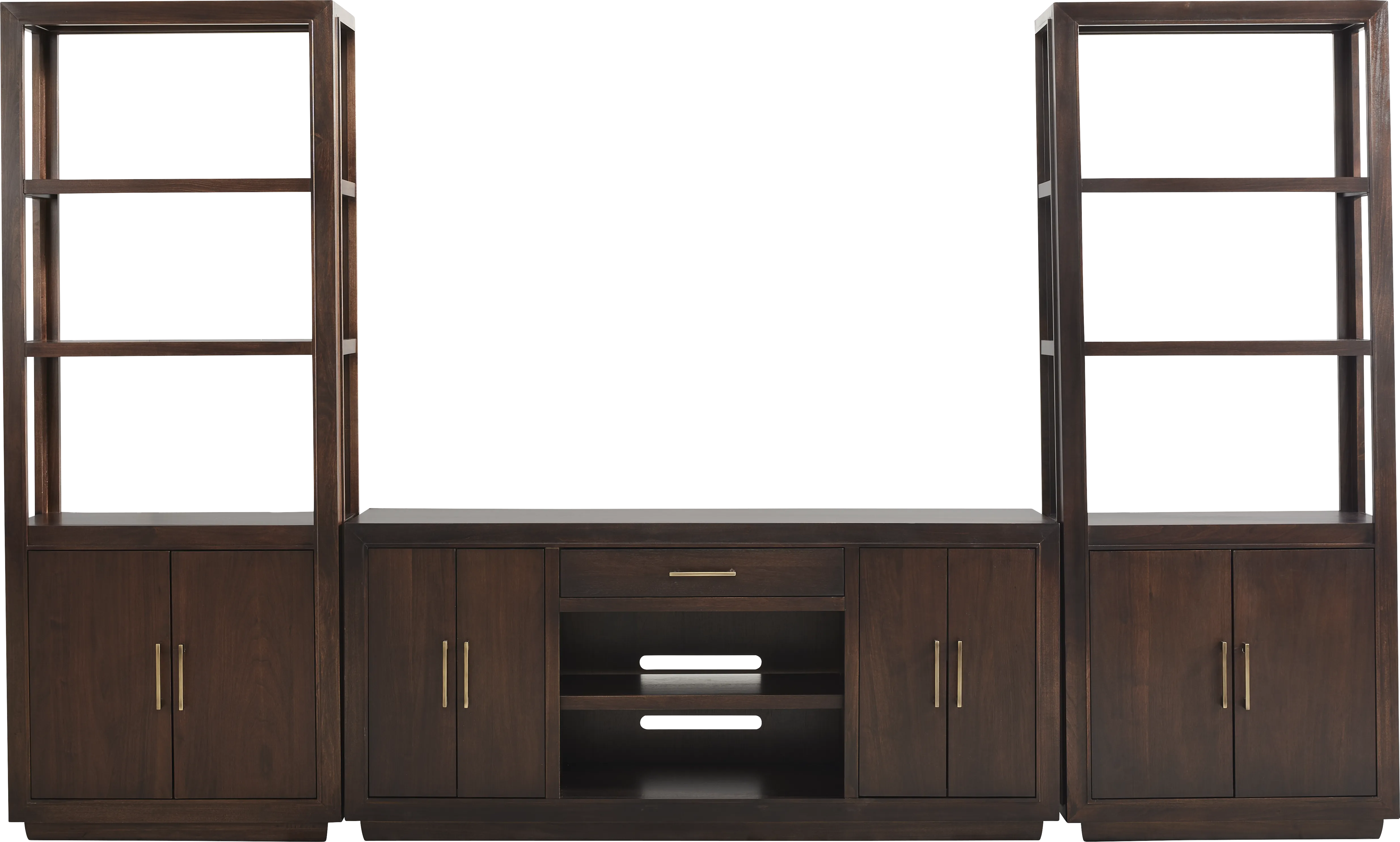 Grantham Brown 3 Pc Wall Unit with 66 in. Console - Thumbnail - Image 1