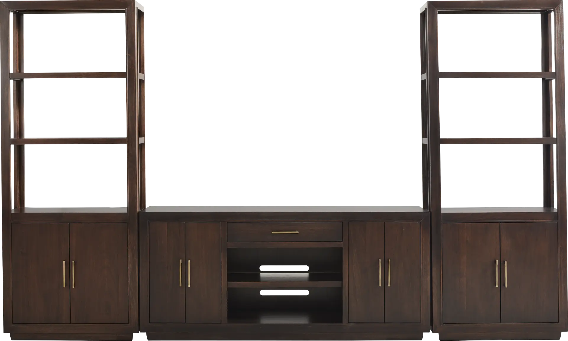 Grantham Brown 3 Pc Wall Unit with 66 in. Console