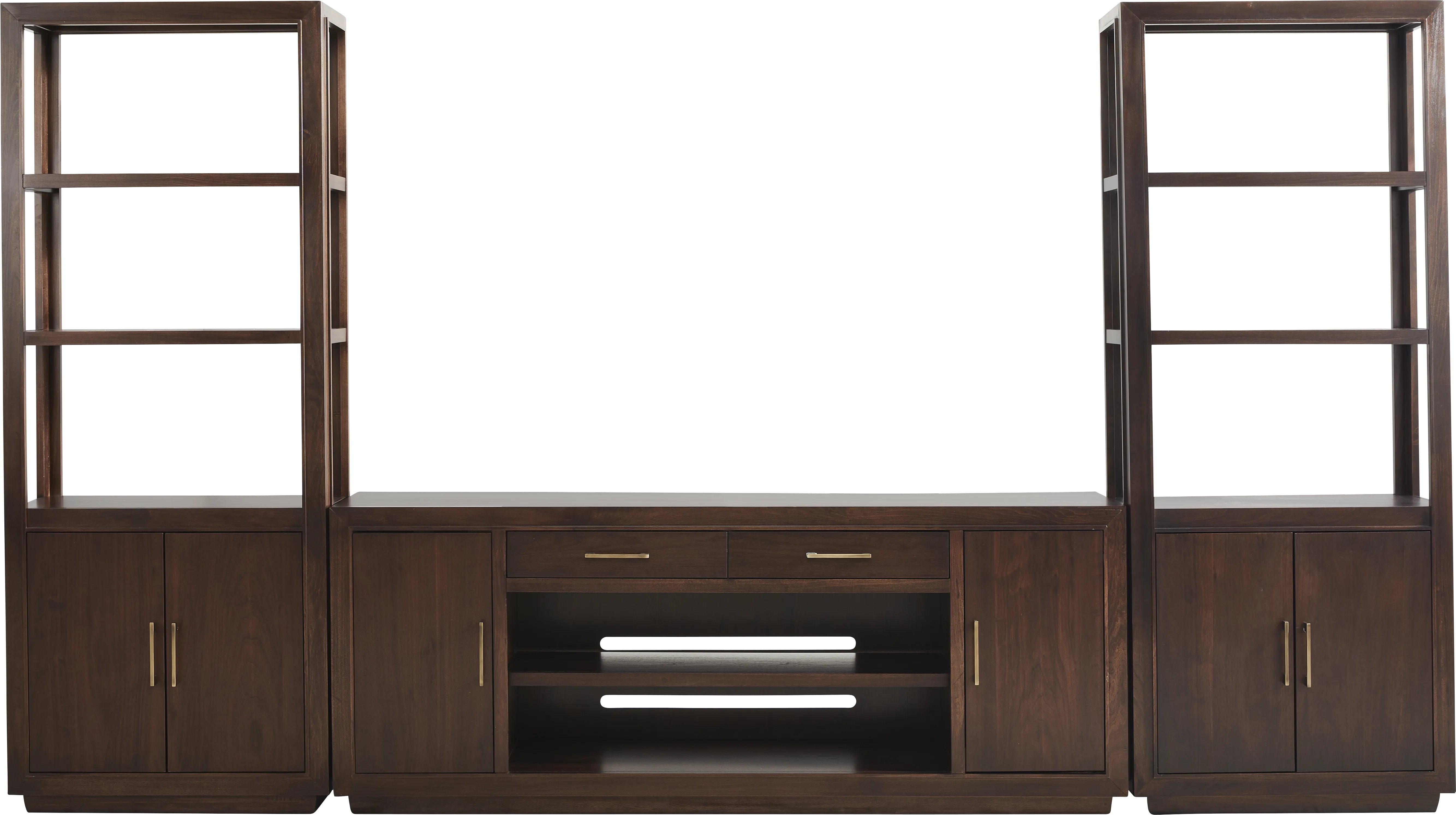 Grantham Brown 3 Pc Wall Unit with 76 in. Console - Thumbnail - Image 1