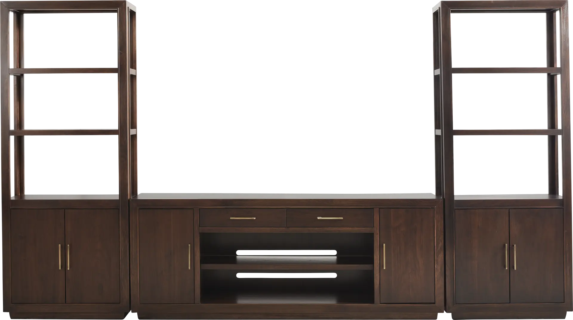 Grantham Brown 3 Pc Wall Unit with 76 in. Console