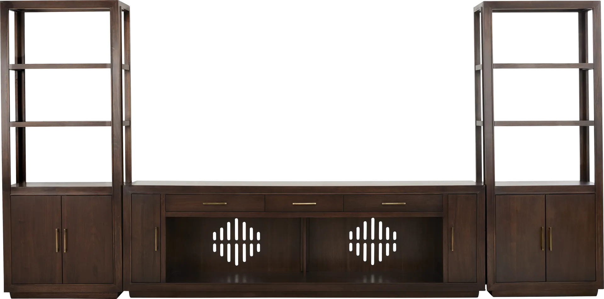 Grantham Brown 3 Pc Wall Unit with 94 in. Console - Image 1