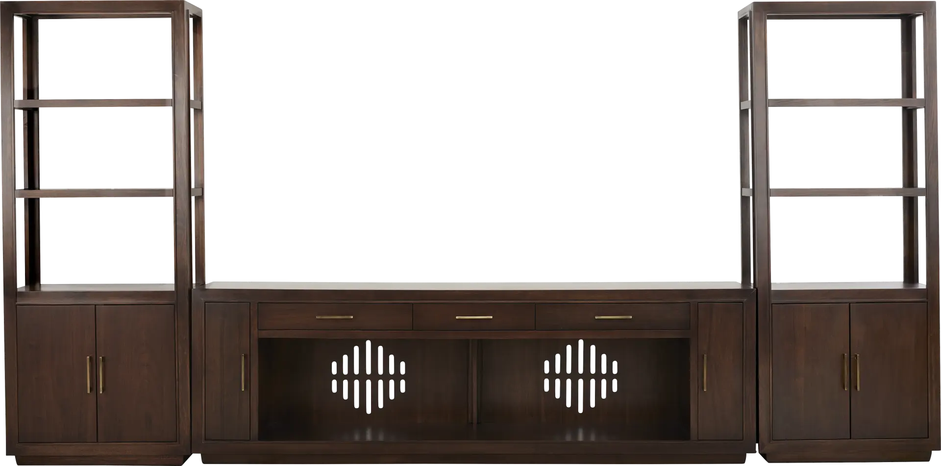 Grantham Brown 3 Pc Wall Unit with 94 in. Console