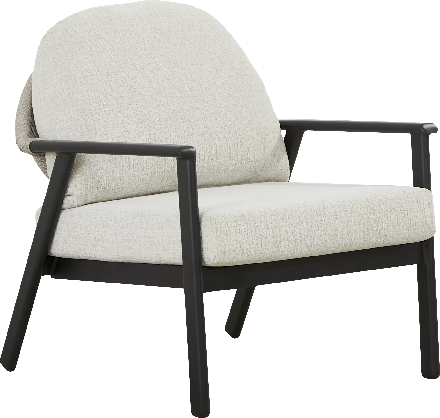 Porto Black Outdoor Club Chair with Beige Cushions