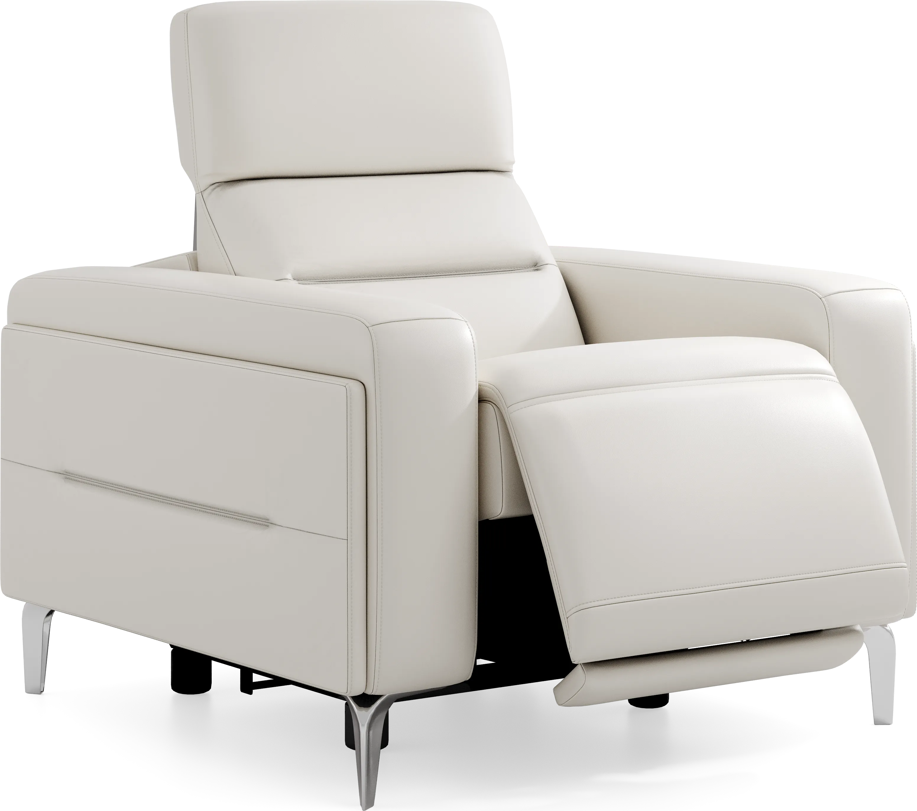 Amalfi White Leather 7 Pc Living Room with Dual Power Reclining Sofa - Thumbnail - Image 15