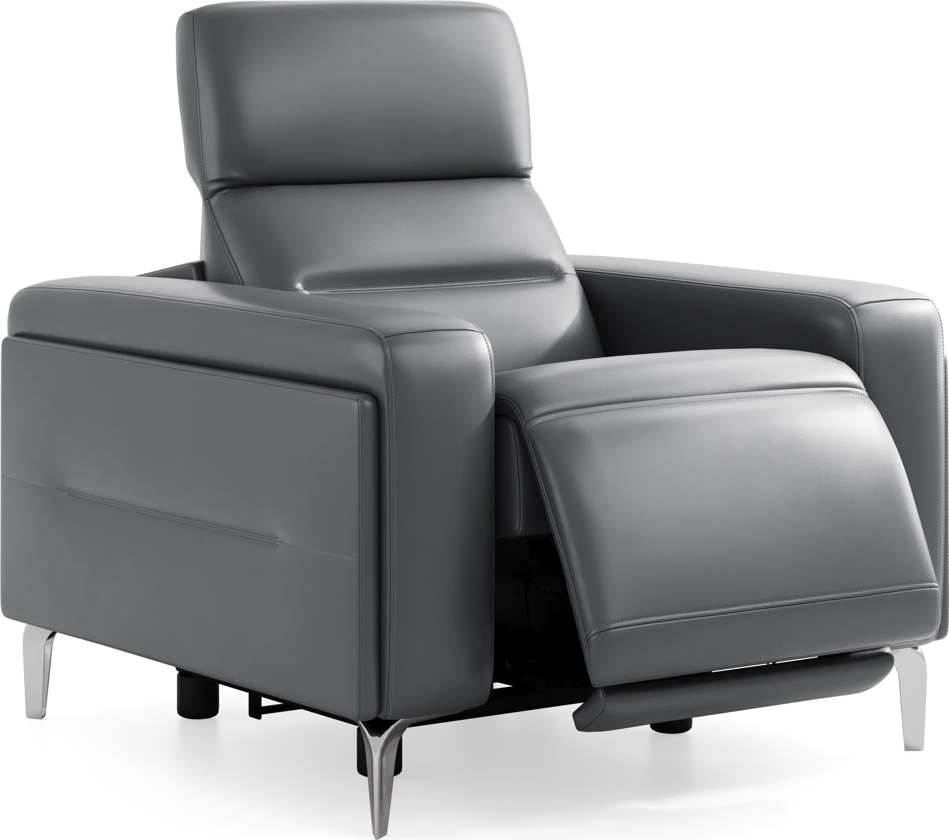 Amalfi Blue Leather 9 Pc Dual Power Reclining Living Room - Image 15