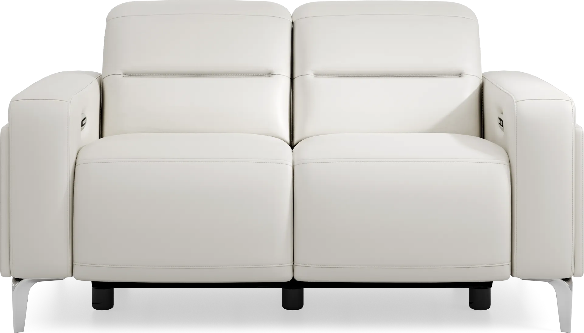 Amalfi White Leather 8 Pc Dual Power Reclining Living Room - Image 11