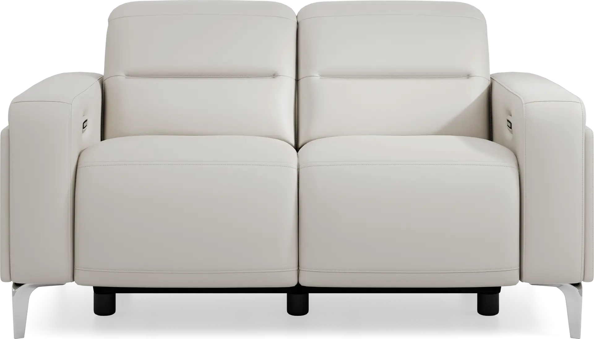 Amalfi Gray Leather Dual Power Reclining Loveseat