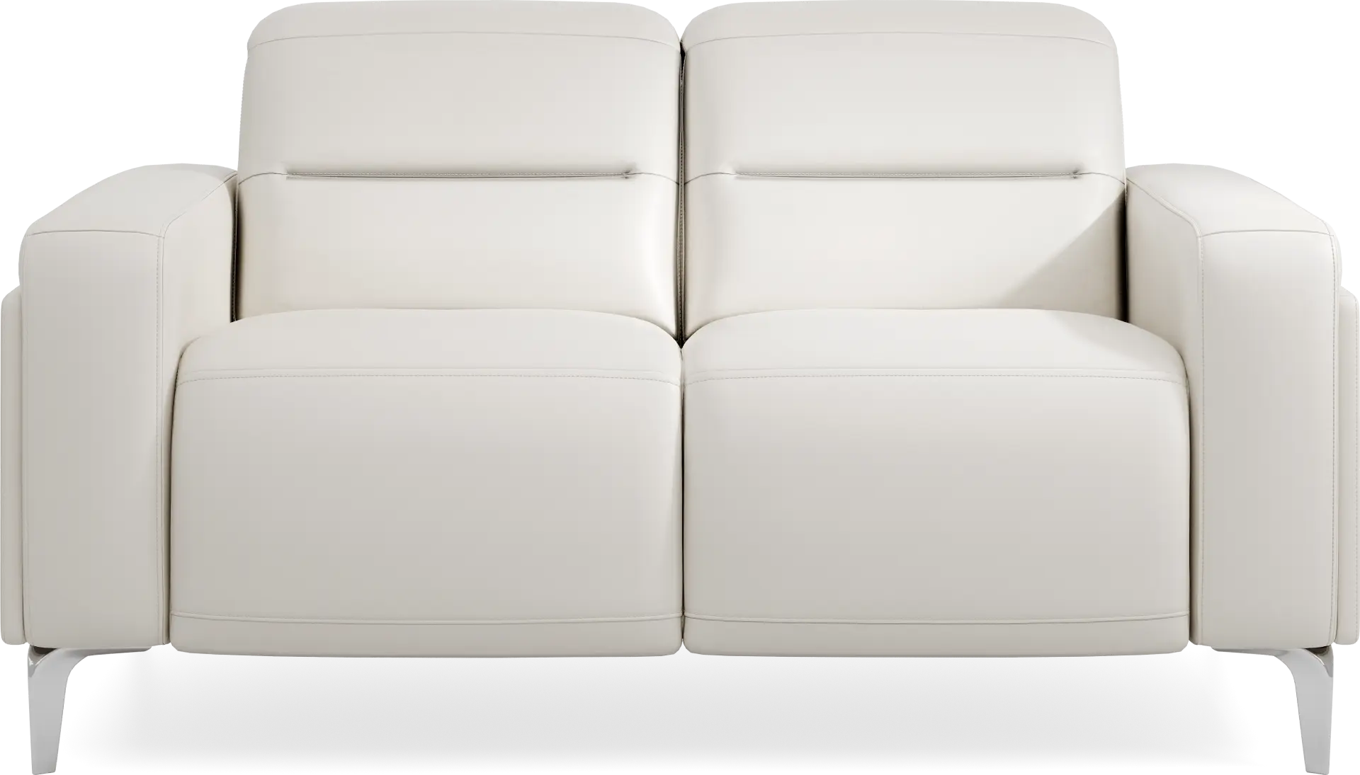 Amalfi White Leather Loveseat