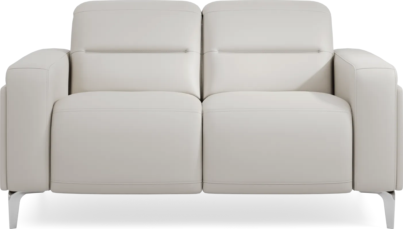 Amalfi Gray Leather Loveseat