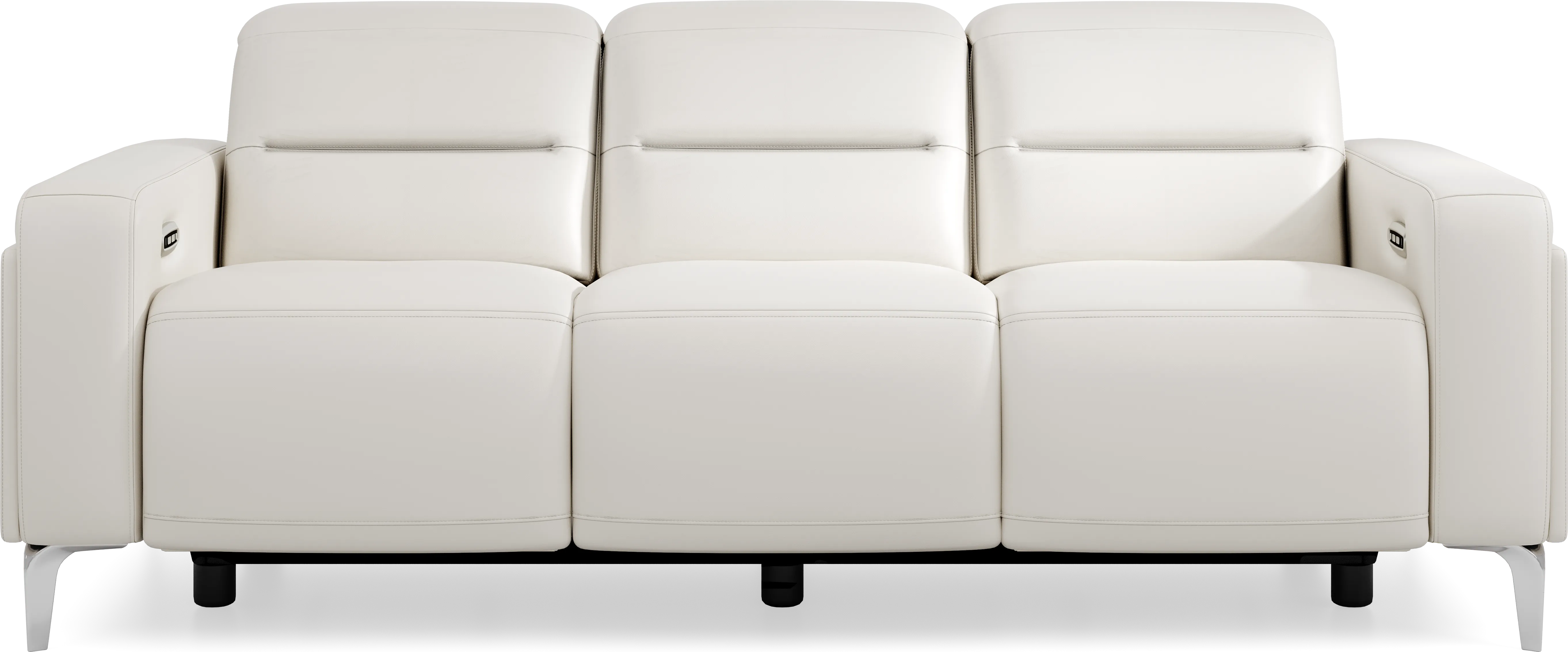 Amalfi White Leather 8 Pc Dual Power Reclining Living Room - Thumbnail - Image 2