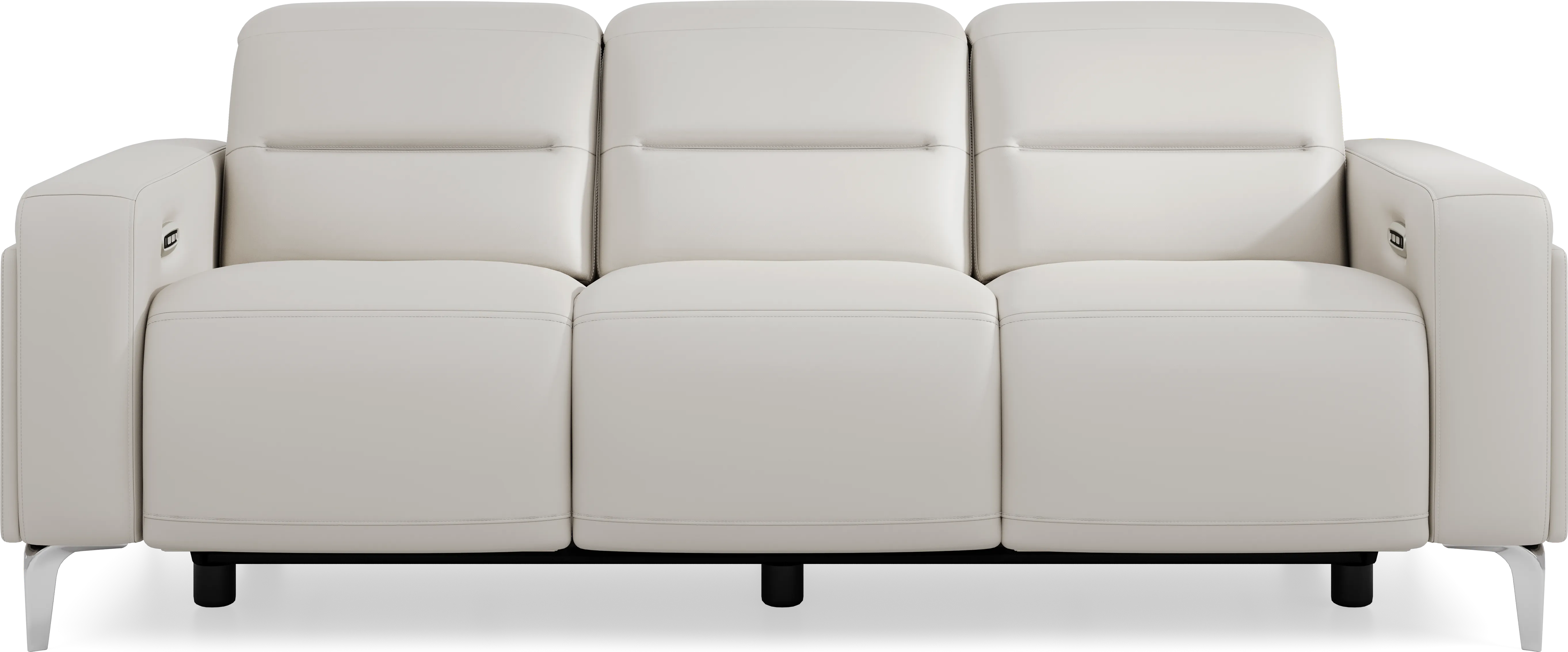 Amalfi Gray Leather 2 Pc Dual Power Reclining Living Room - Thumbnail - Image 2