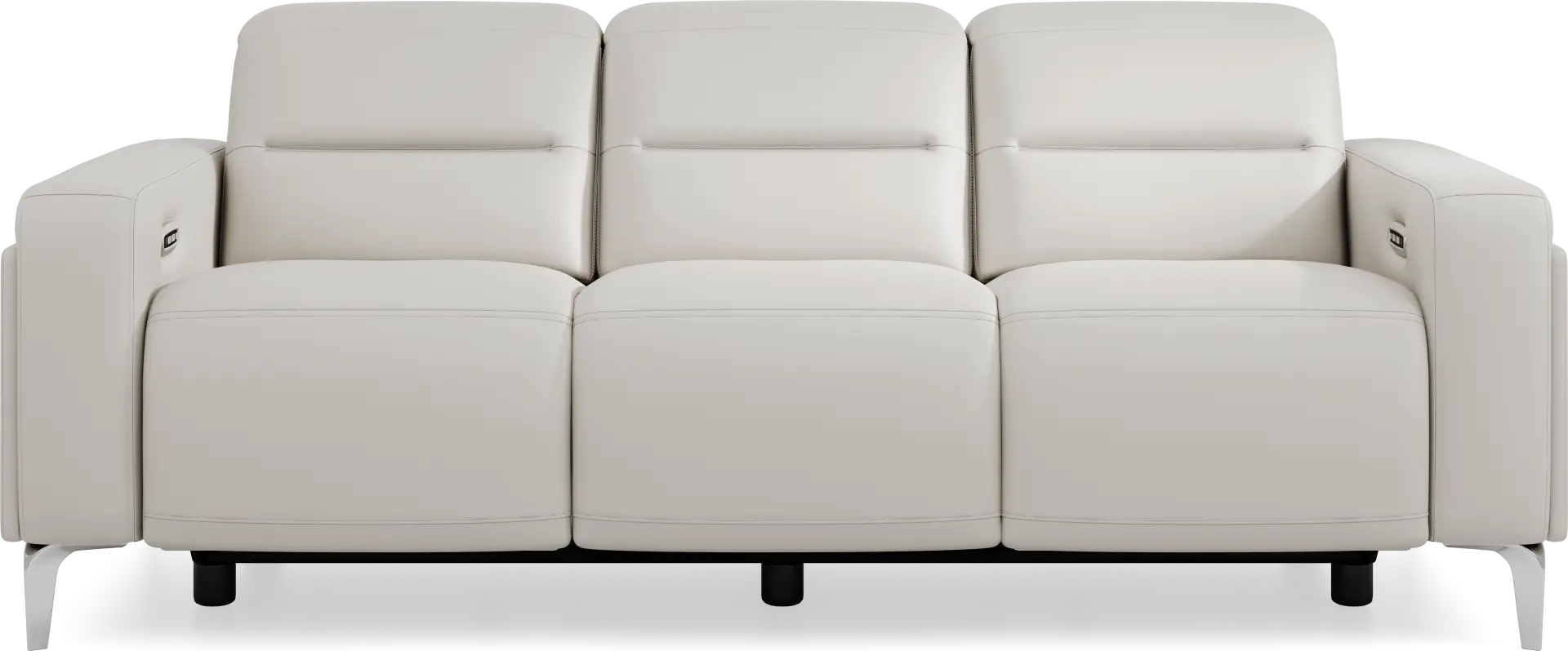 Amalfi Gray Leather Dual Power Reclining Sofa