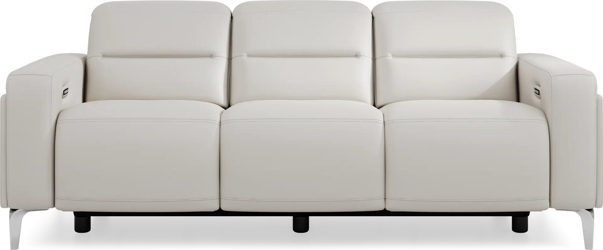 Amalfi Gray Leather 2 Pc Dual Power Reclining Living Room - Image 2