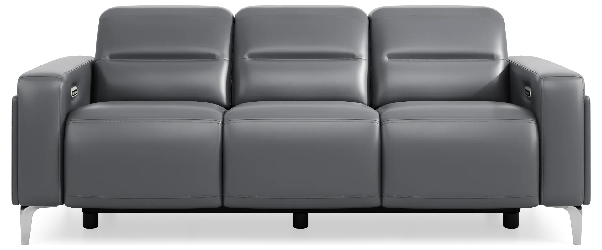 blue dual power reclining sofa