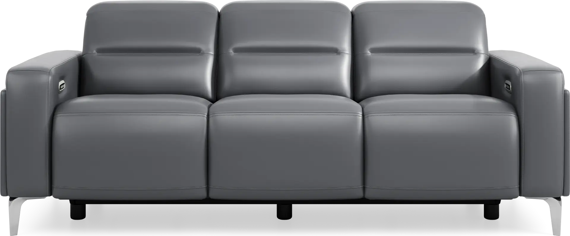 Amalfi Blue Leather Dual Power Reclining Sofa