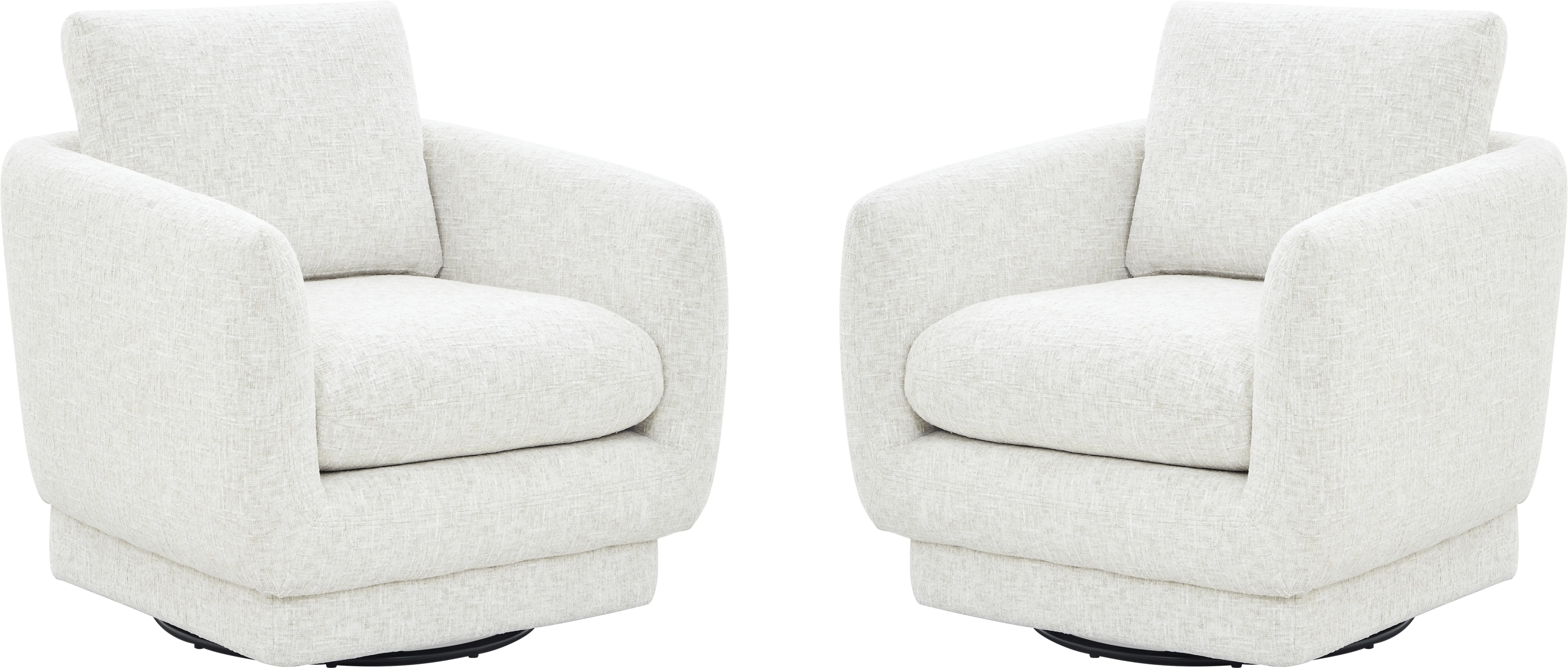 Carmen White Swivel Chair, Set of 2 - Thumbnail - Image 1
