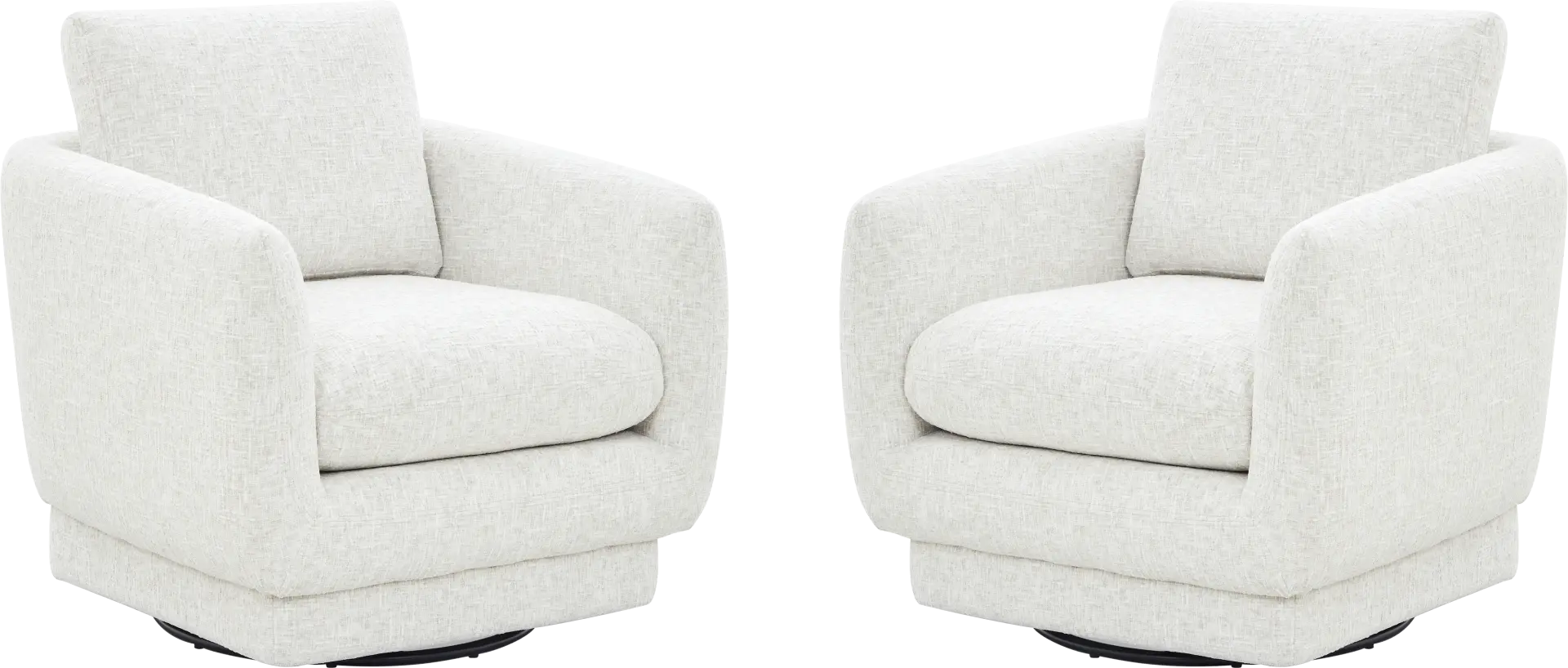 Carmen White Swivel Chair, Set of 2