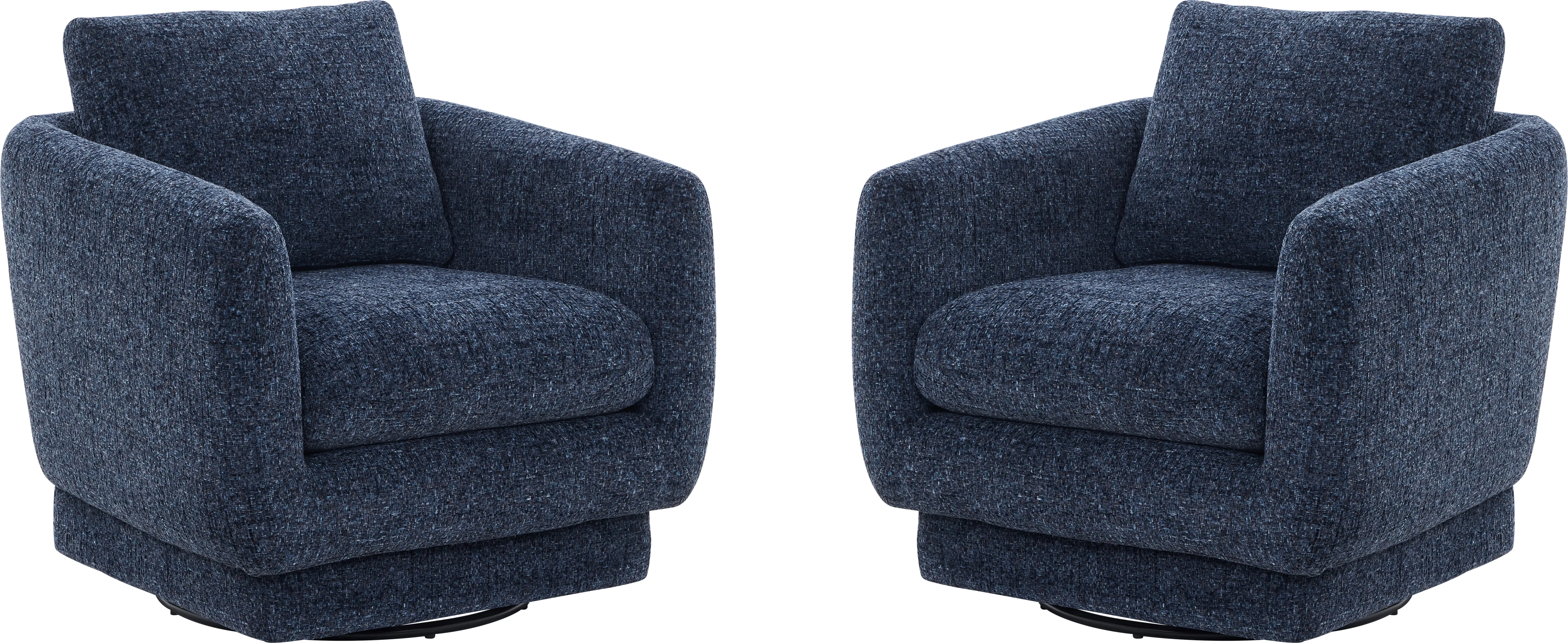 Carmen Indigo Swivel Chair, Set of 2 - Thumbnail - Image 1