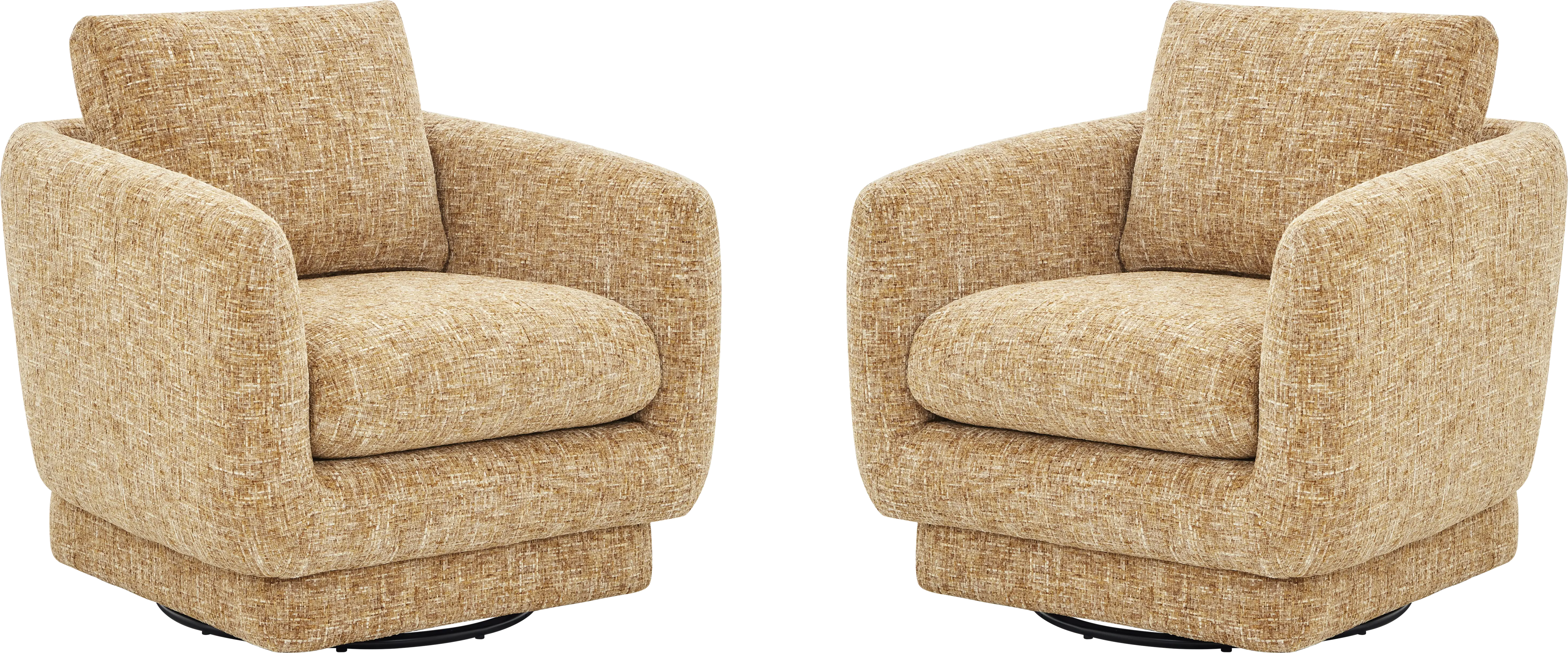 Carmen Gold Swivel Chair, Set of 2 - Thumbnail - Image 1