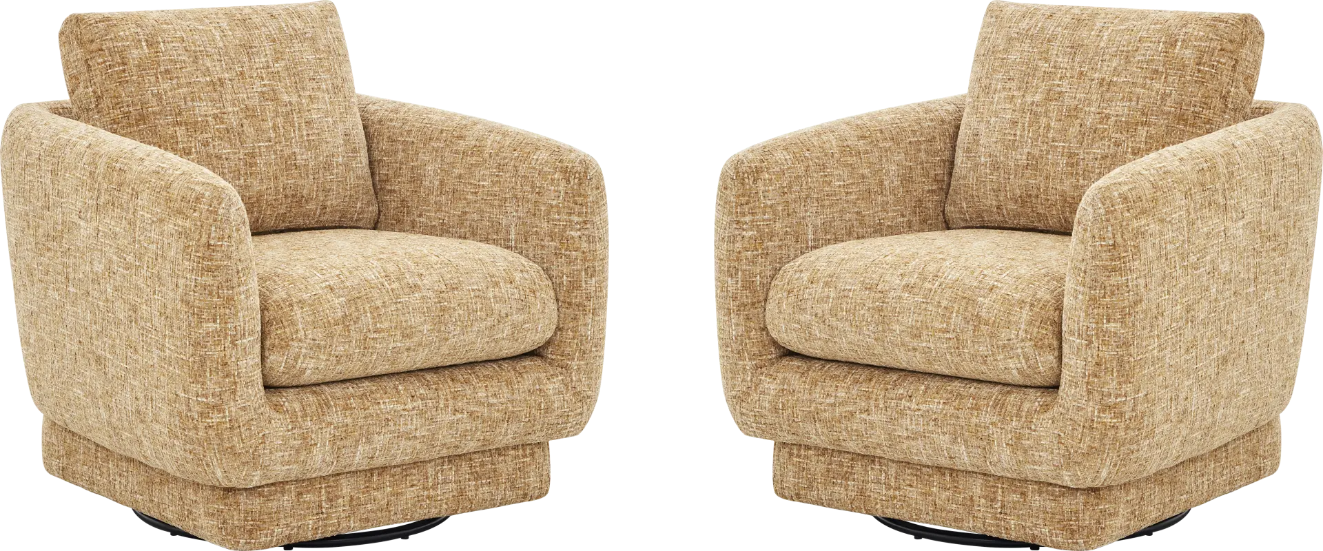 Carmen Gold Swivel Chair, Set of 2