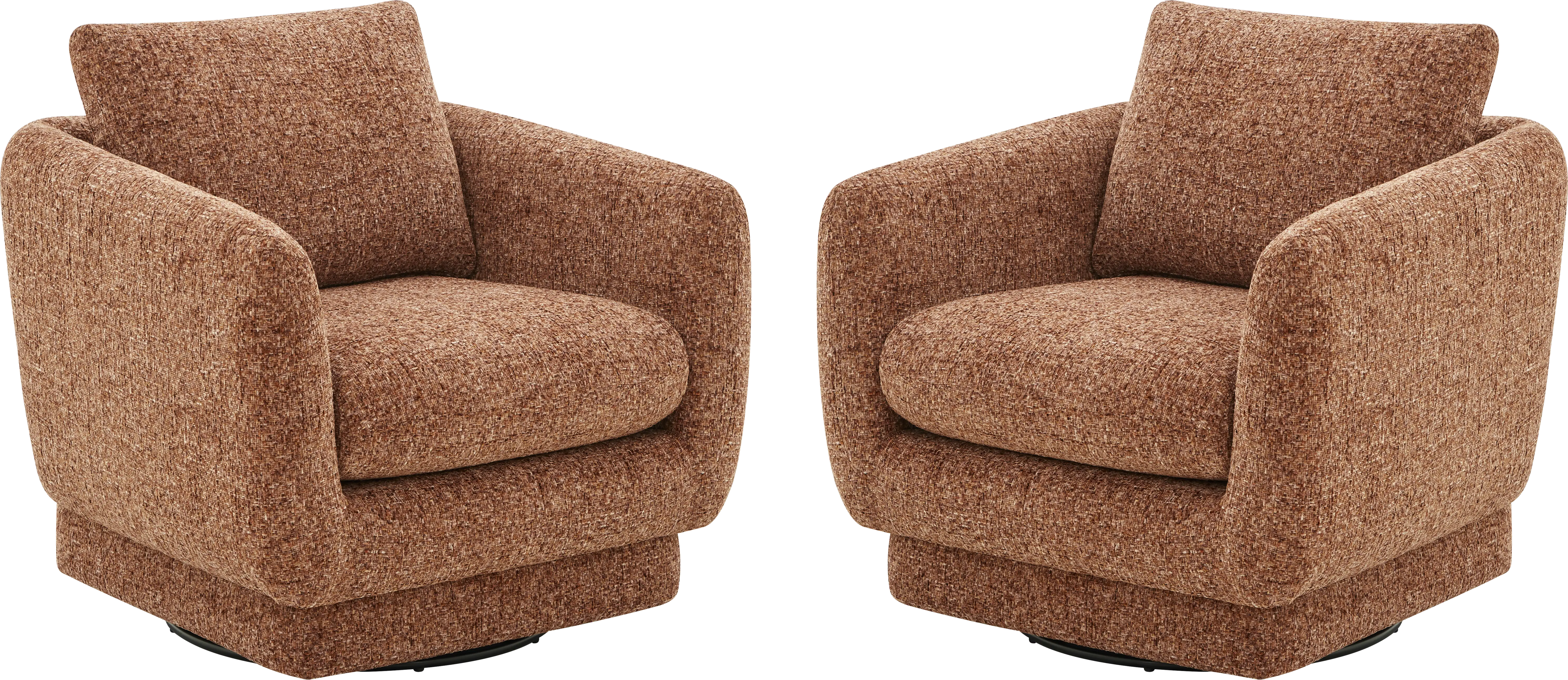 Carmen Orange Swivel Chair, Set of 2 - Thumbnail - Image 1