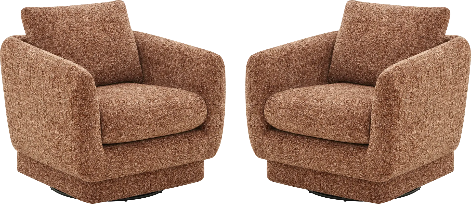 Carmen Orange Swivel Chair, Set of 2