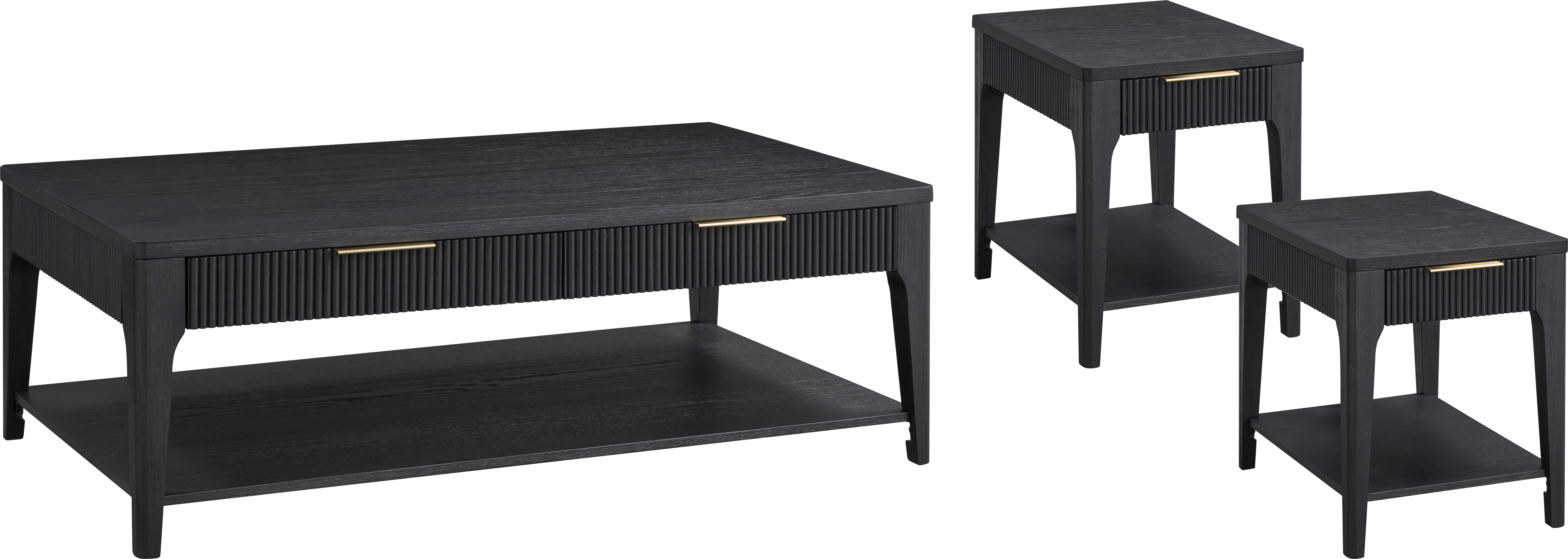 Cassius Black 3 Pc Table Set - Thumbnail - Image 1