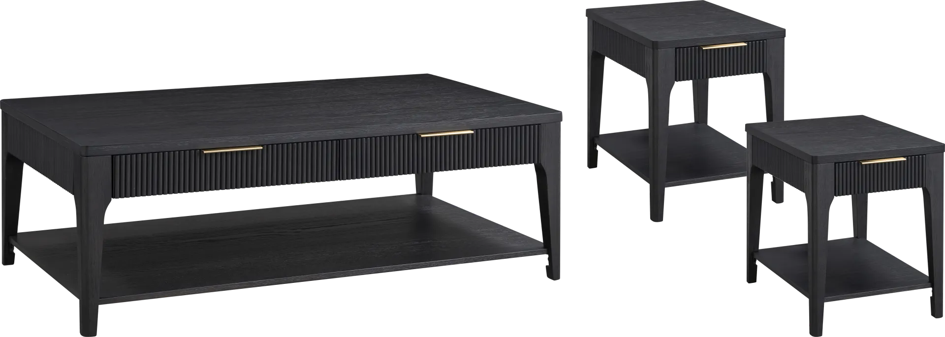 Cassius Black 3 Pc Table Set