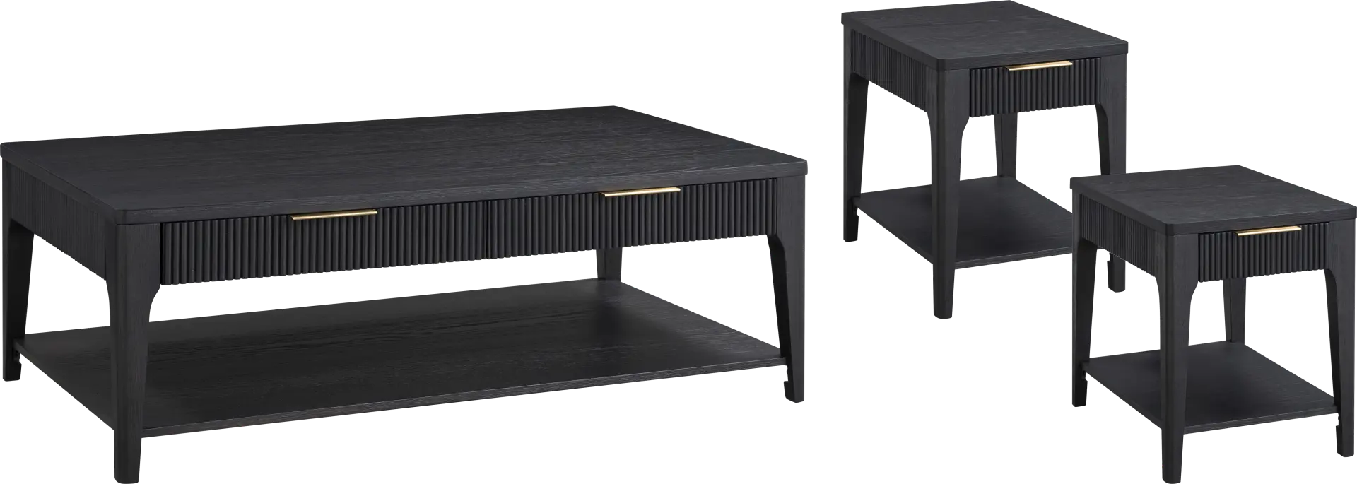 Cassius Black 3 Pc Table Set