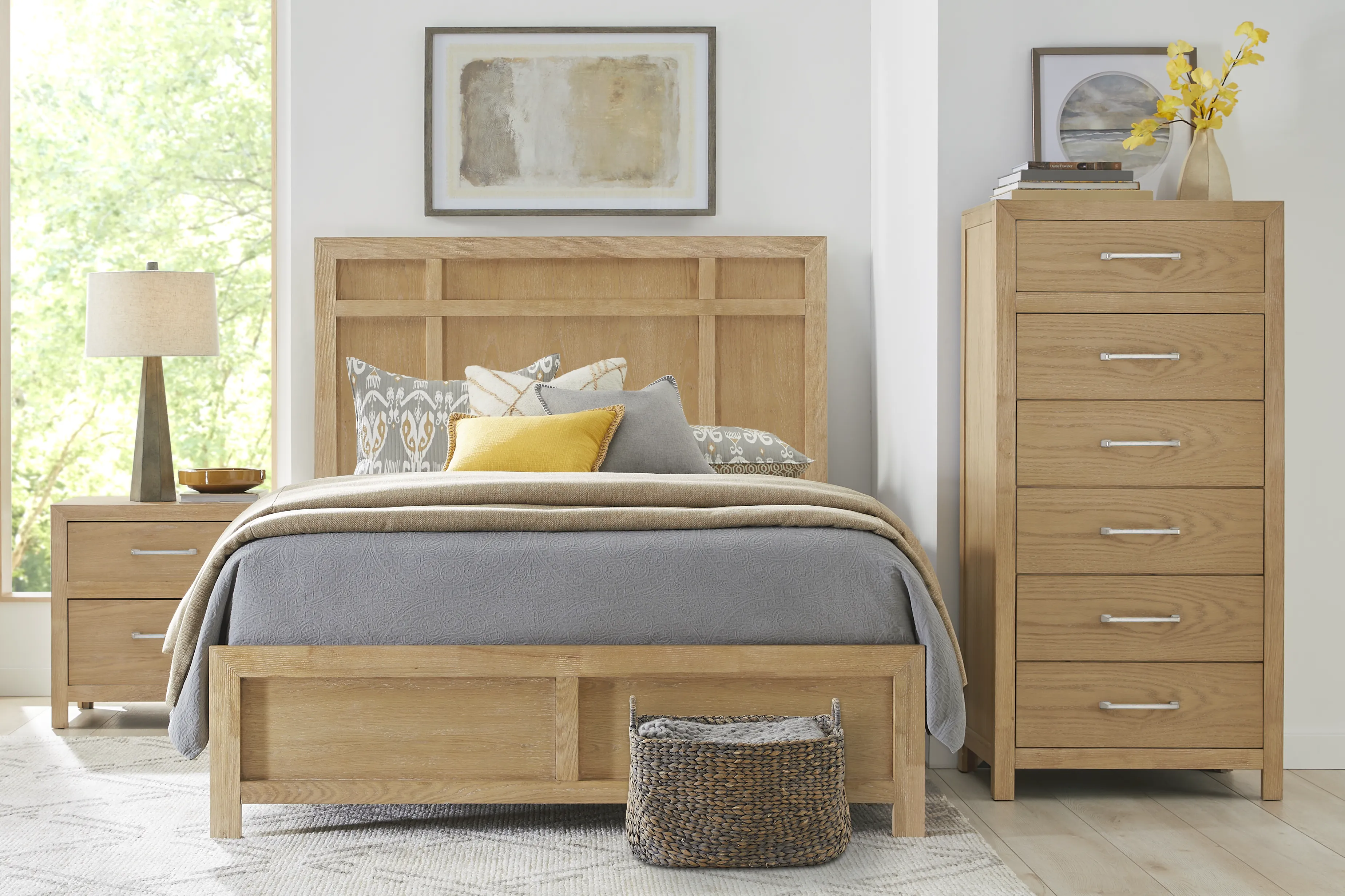 Woodley Natural 3 Pc Queen Panel Bed - Image 2