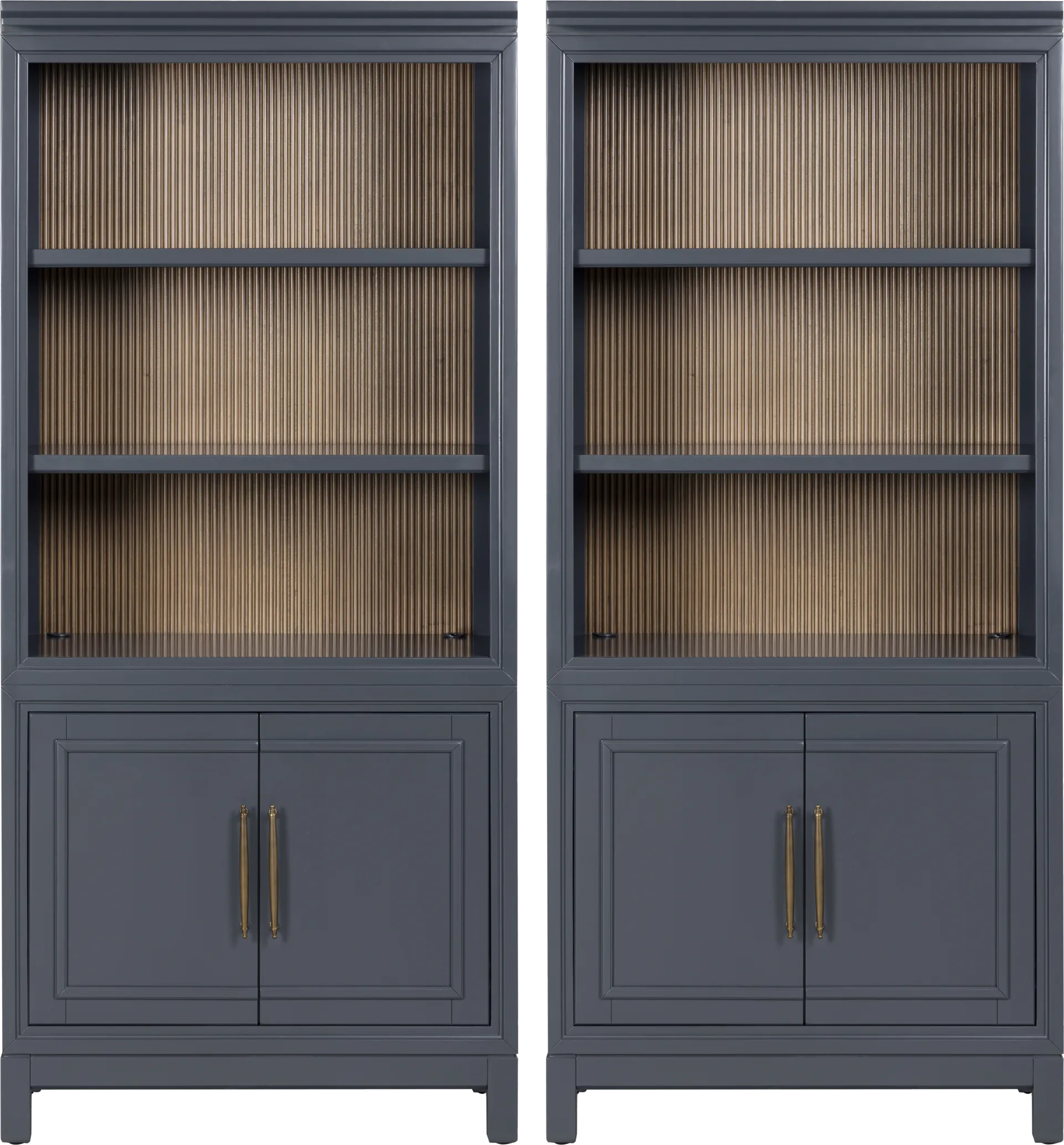 Albion Blue Bookcases, Set of 2 - Image 1