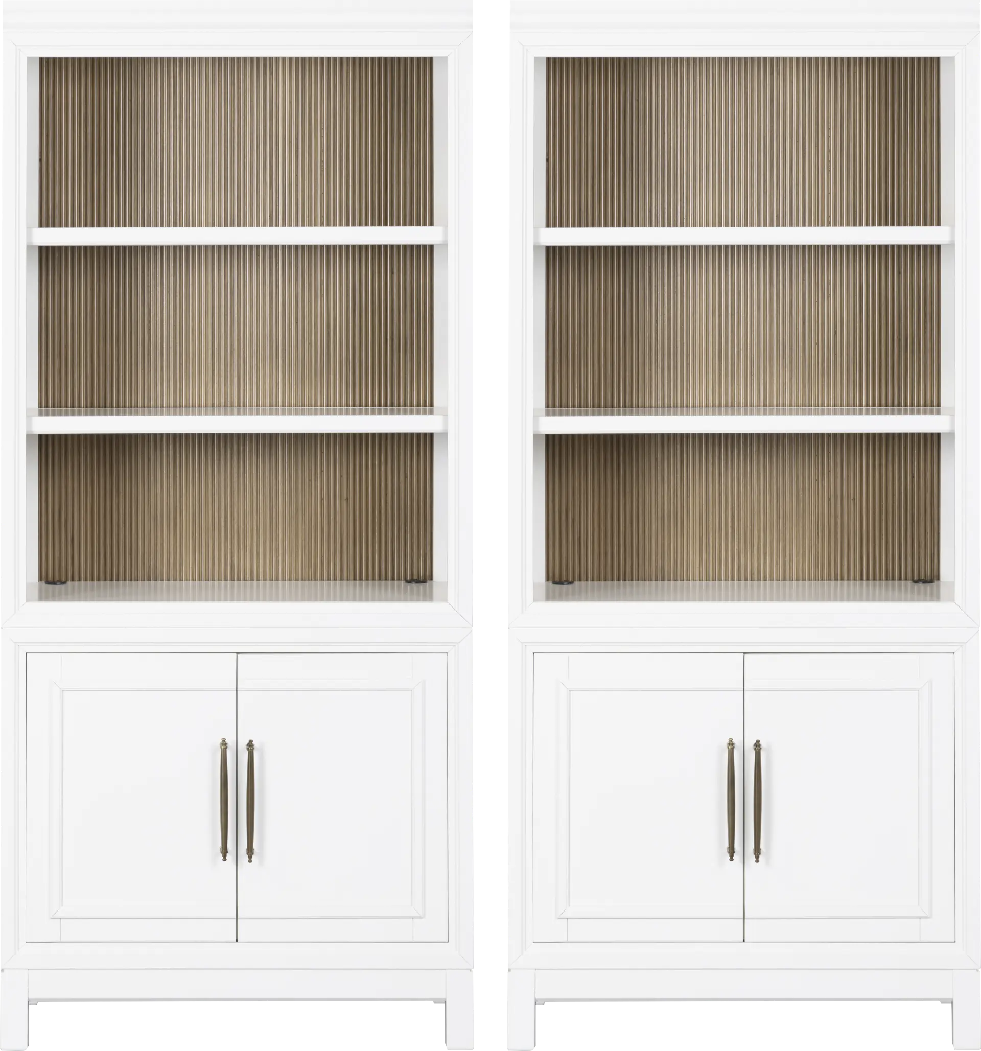 Albion White Bookcases, Set of 2